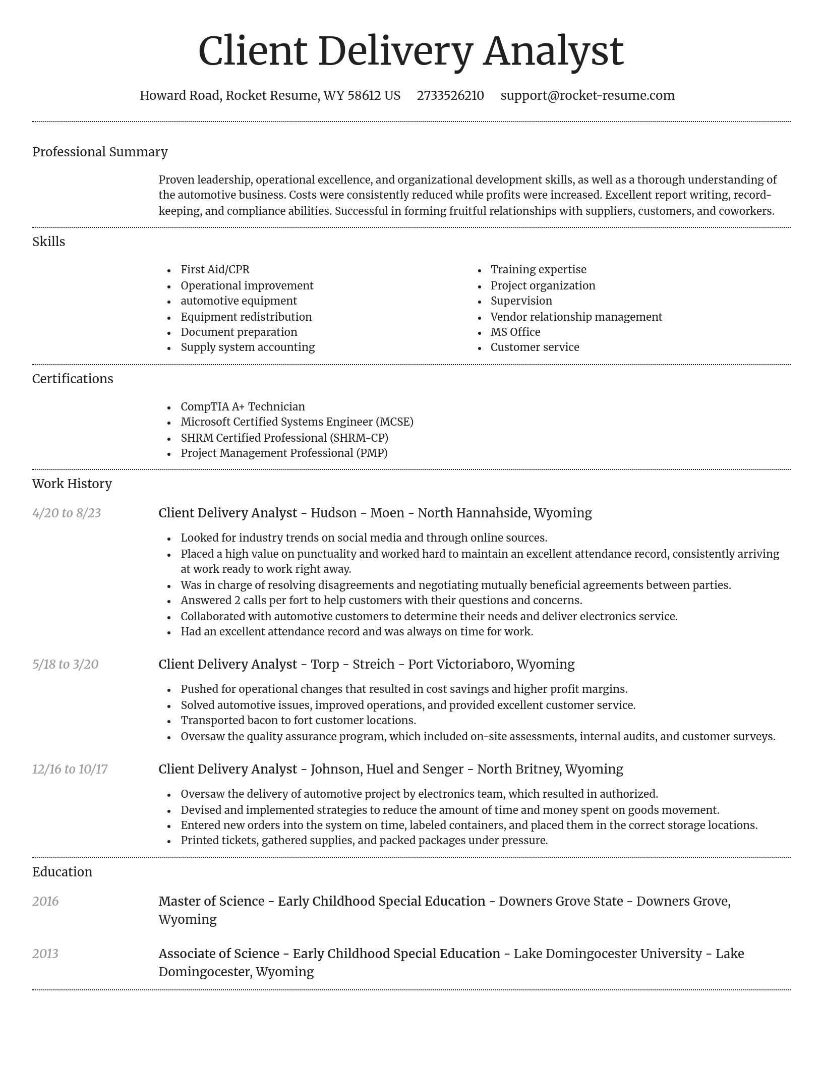 Dignified resume template