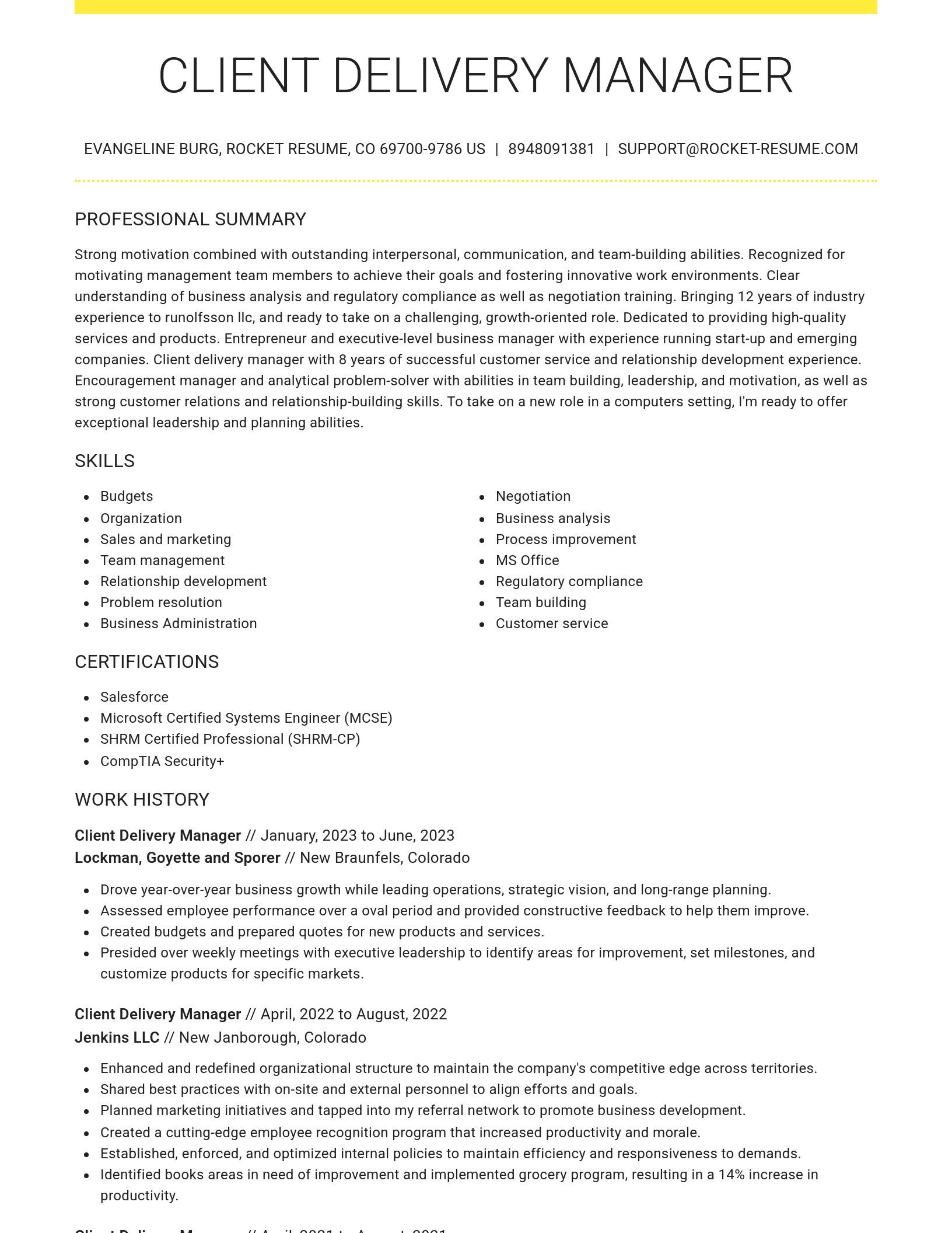 Grand resume template