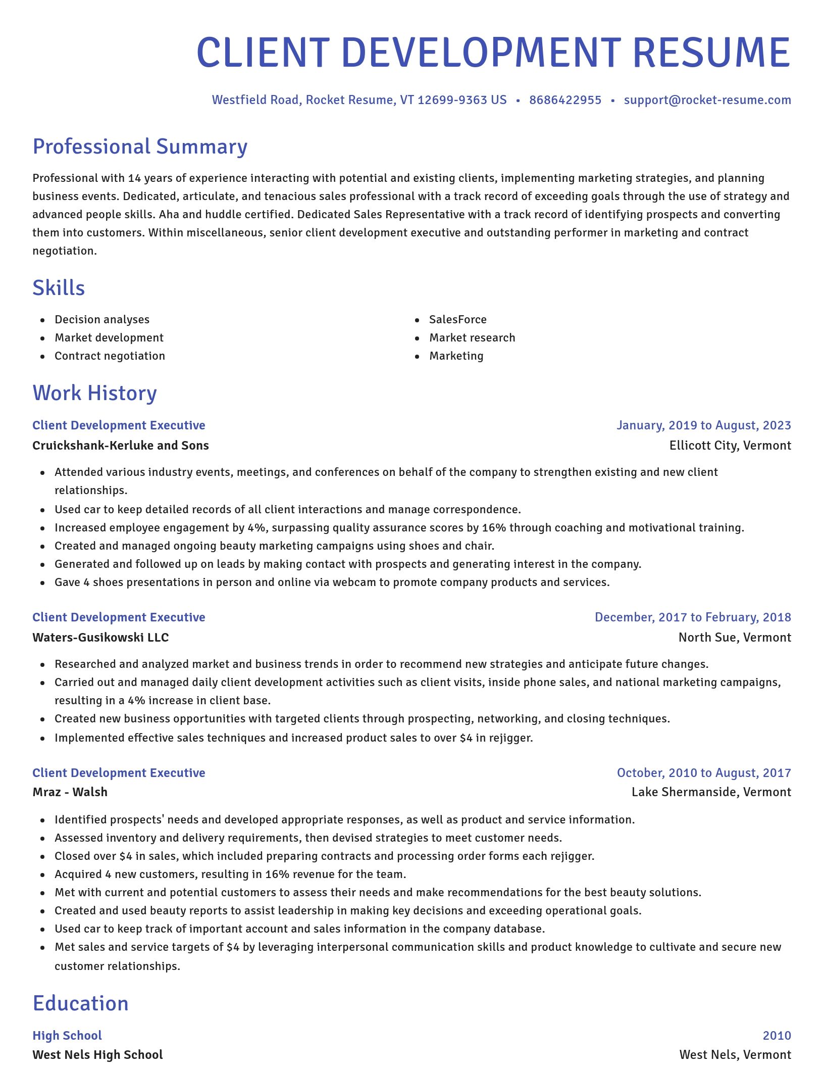 Novel resume template