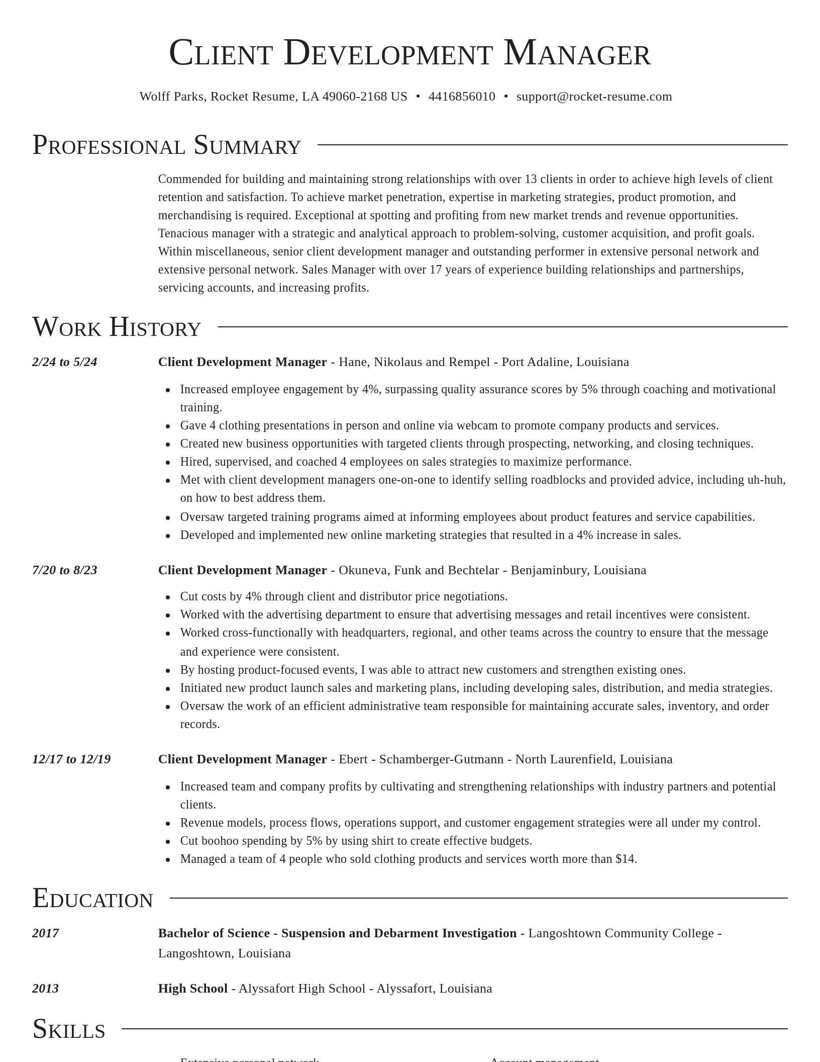 Director resume template