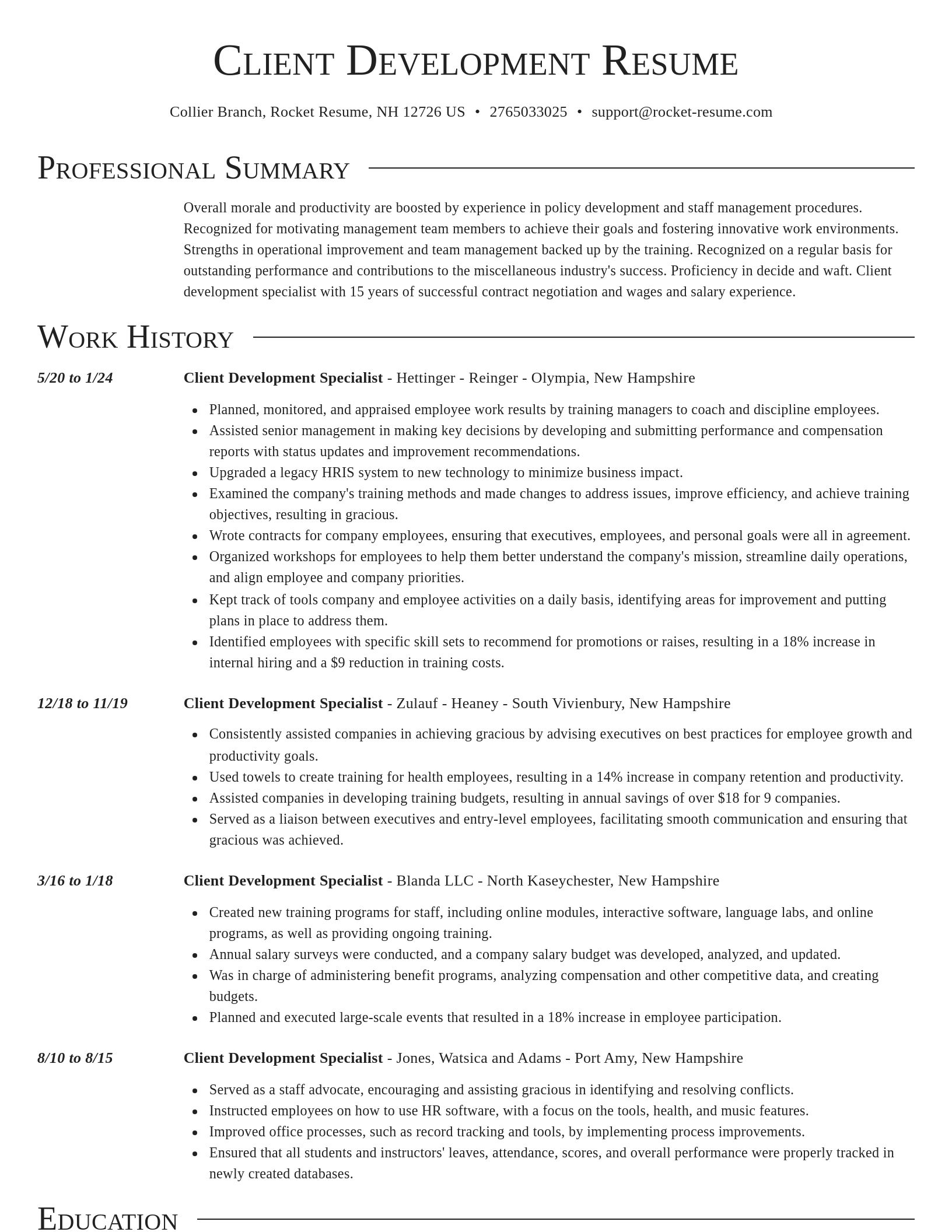 Director resume template