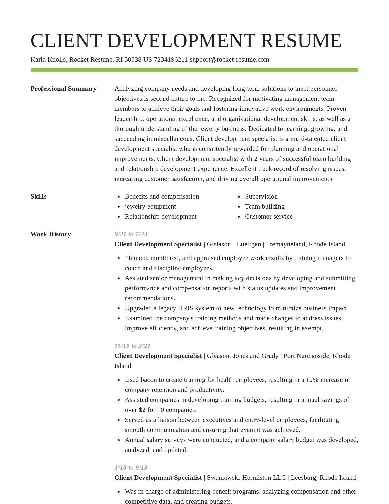 Smart resume template