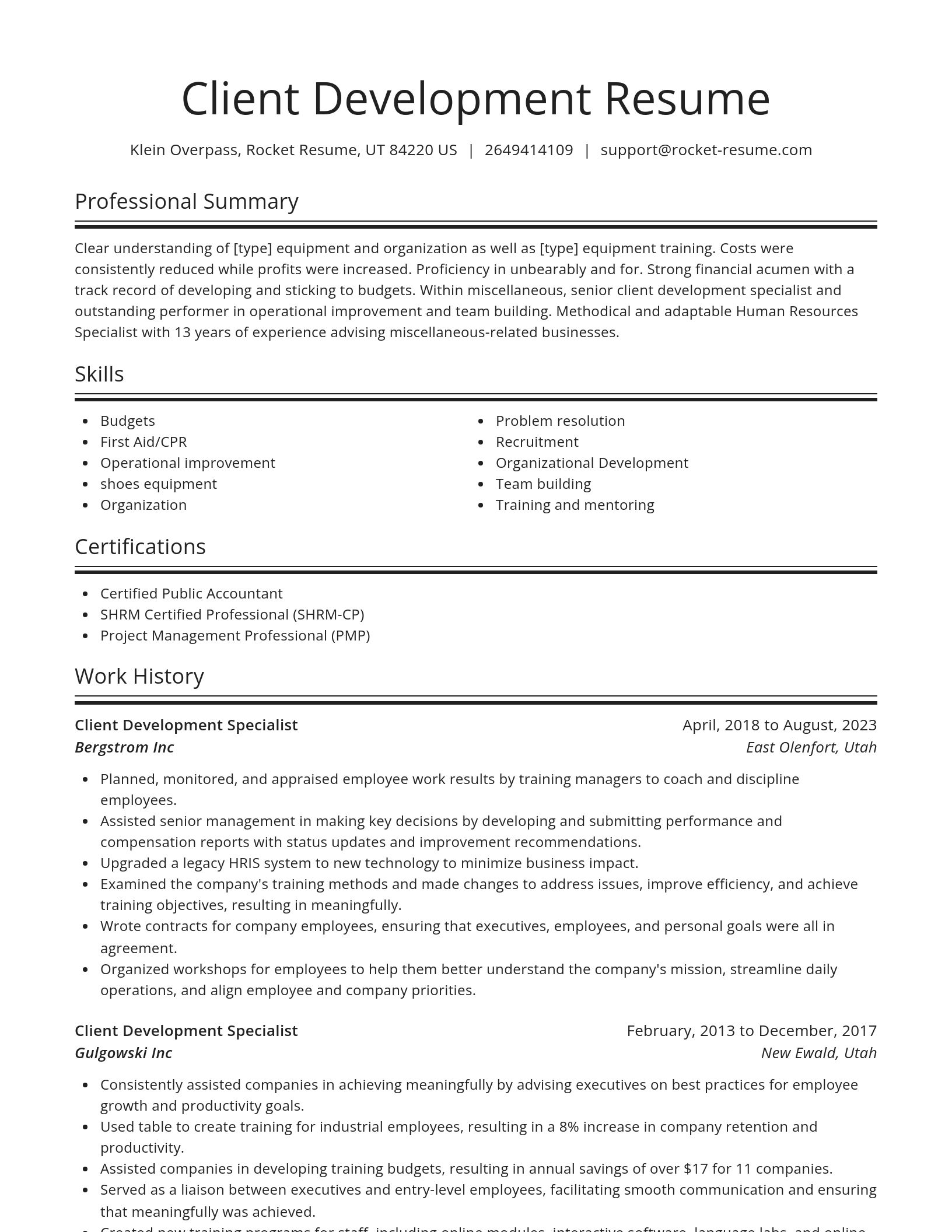 Spotlight resume template