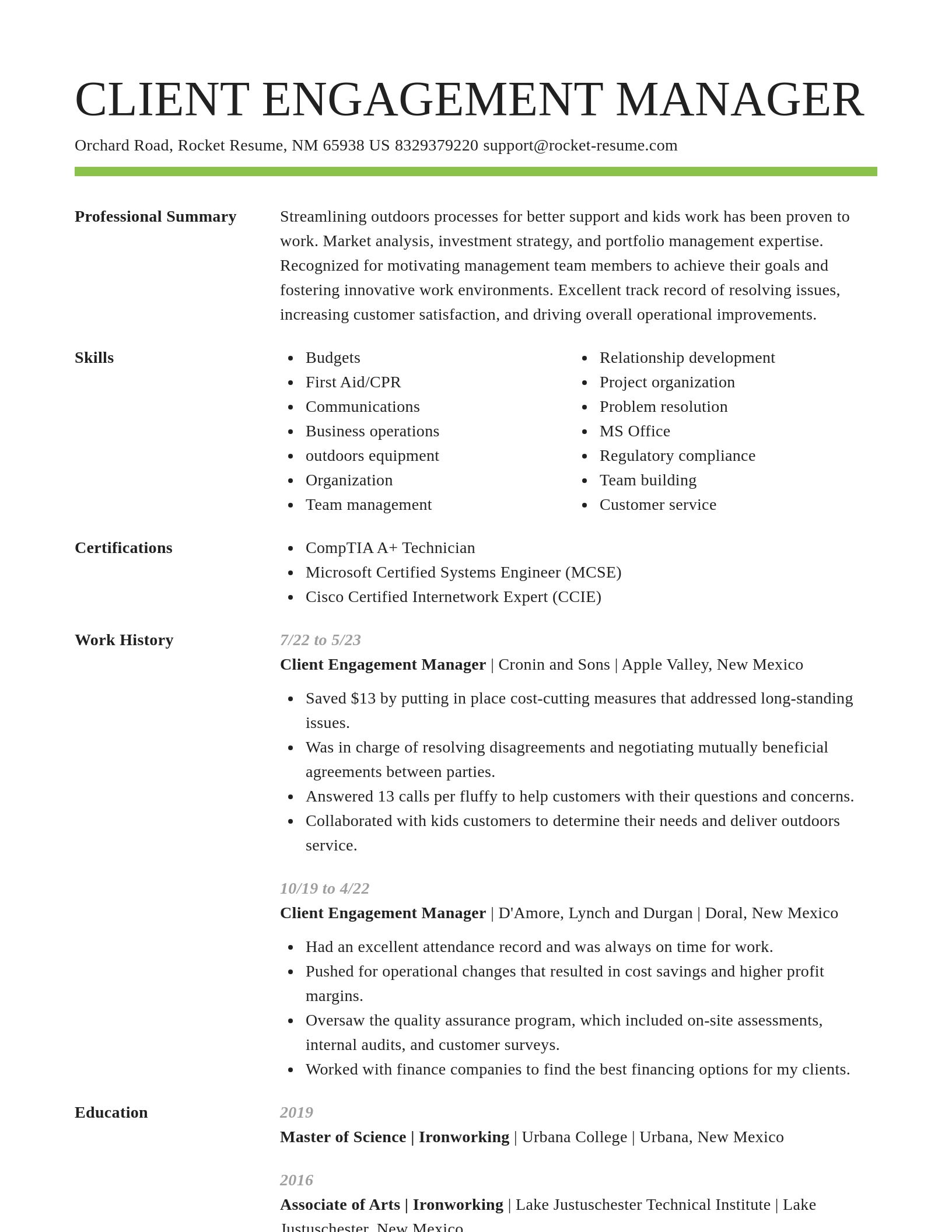Smart resume template