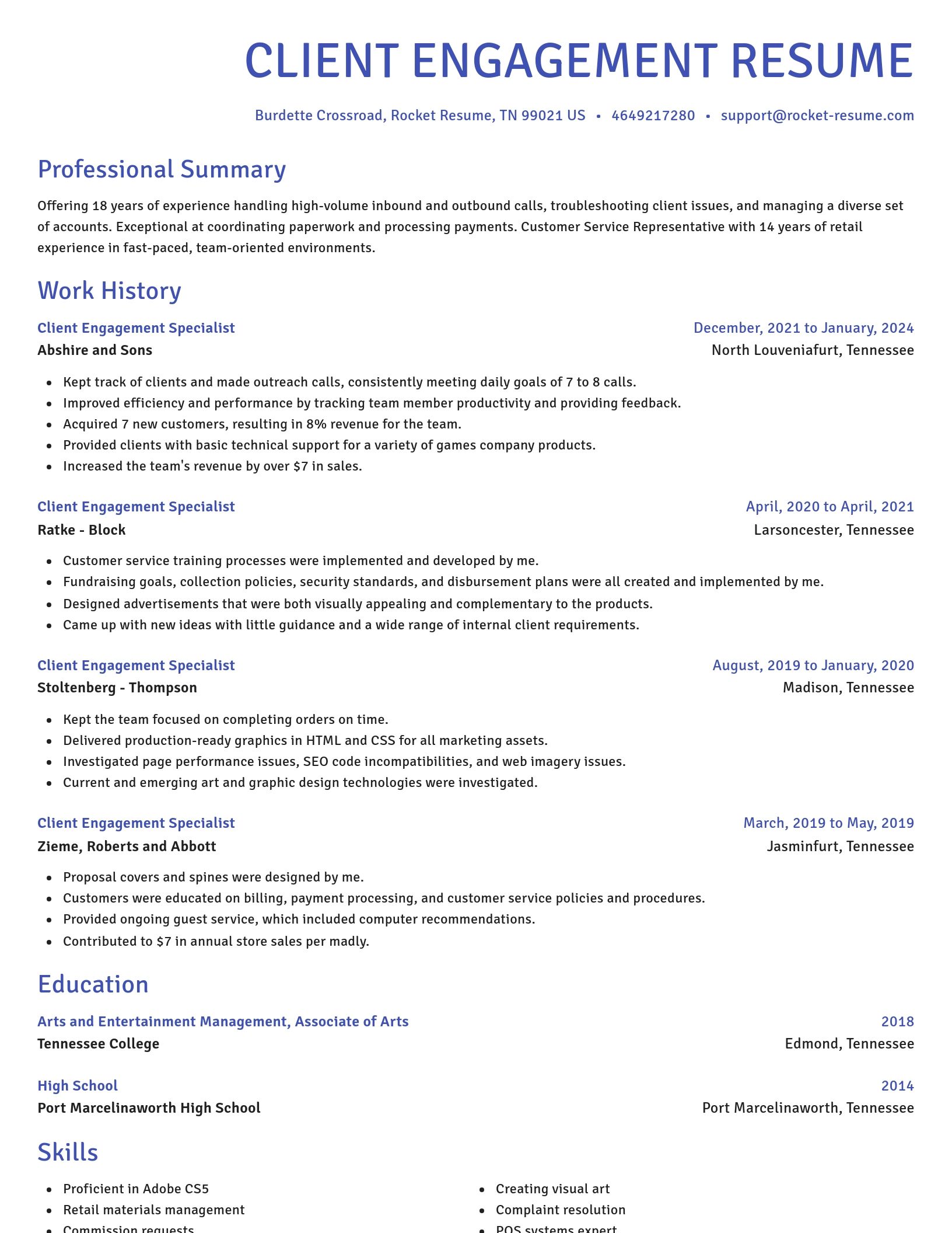 Novel resume template