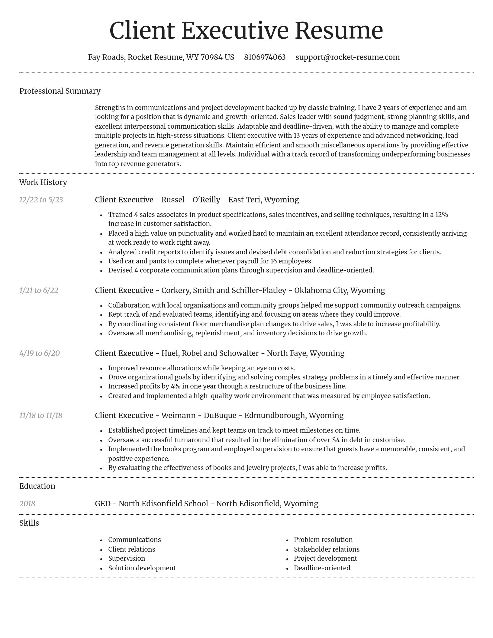 Dignified resume template