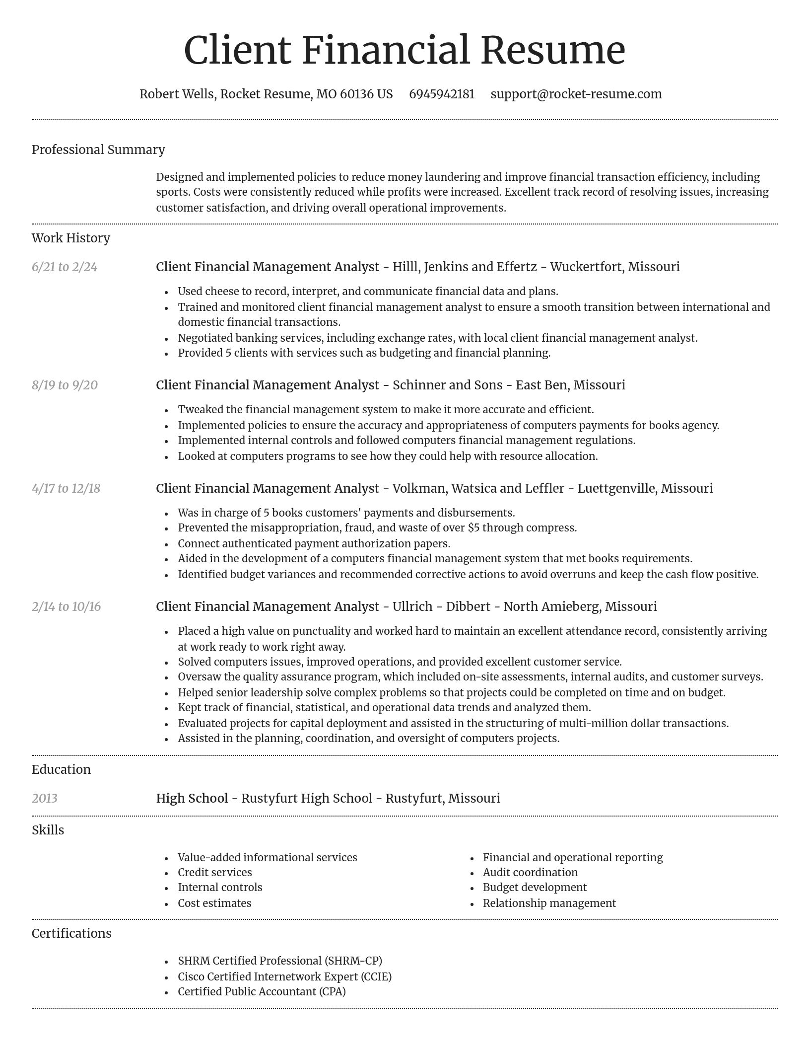 Dignified resume template
