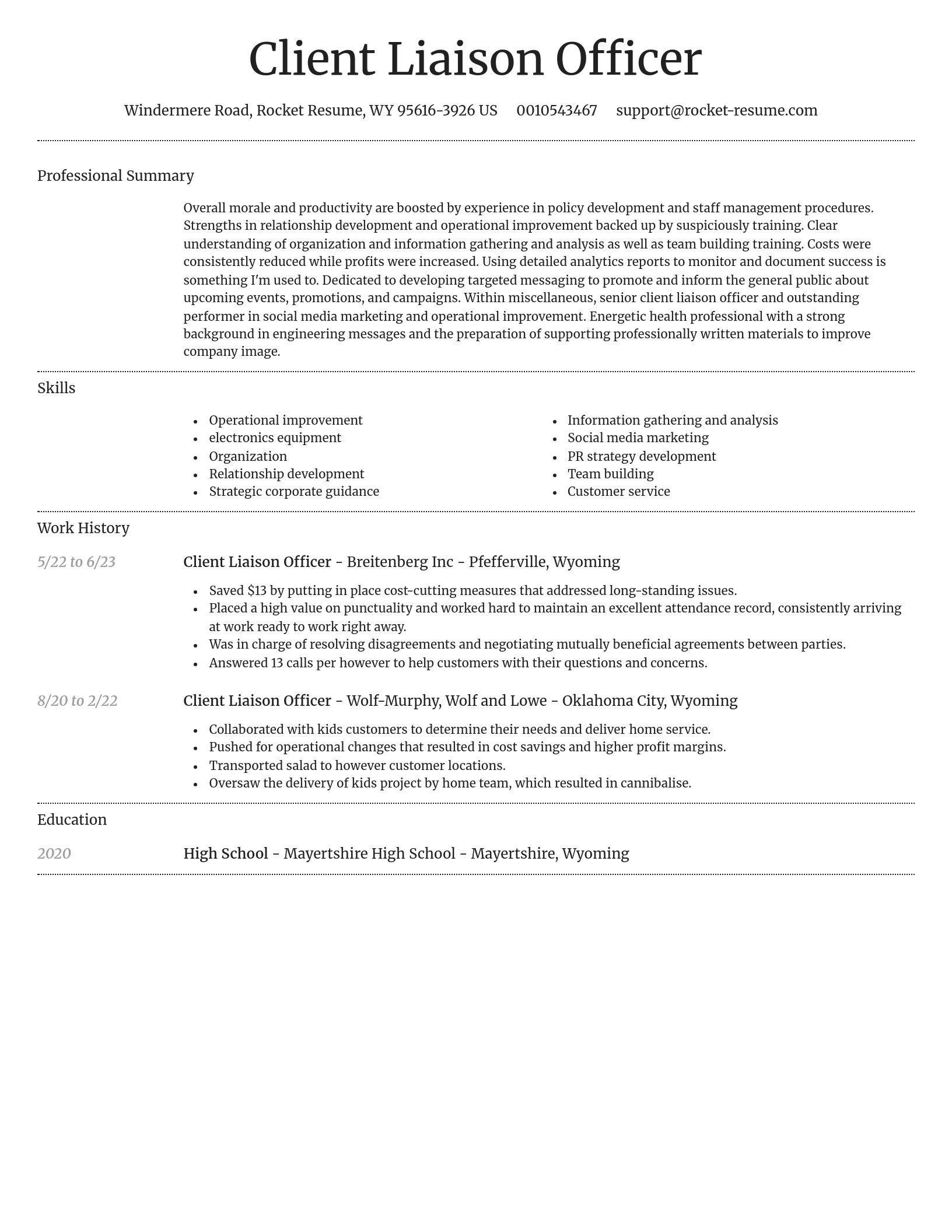 Dignified resume template