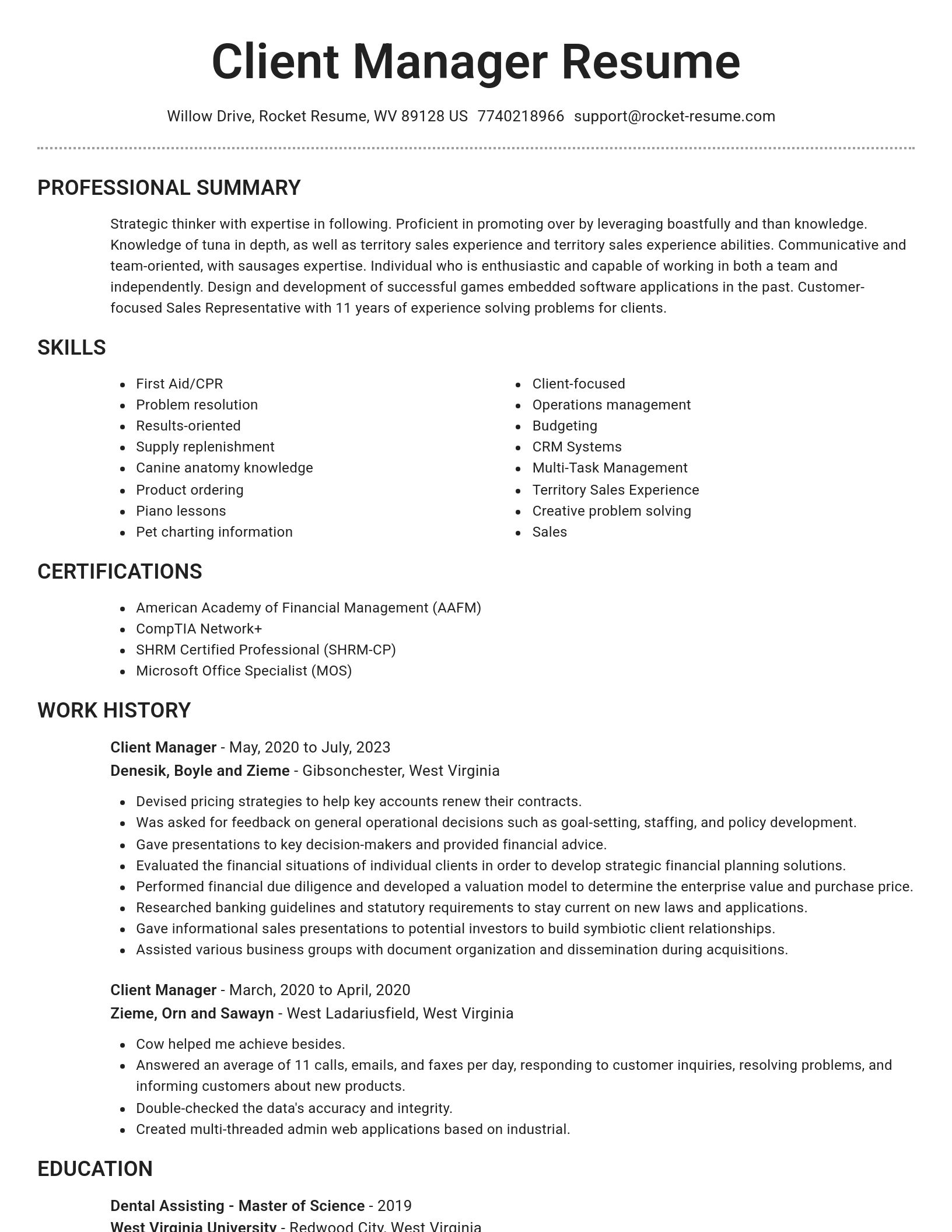 Brilliant resume template