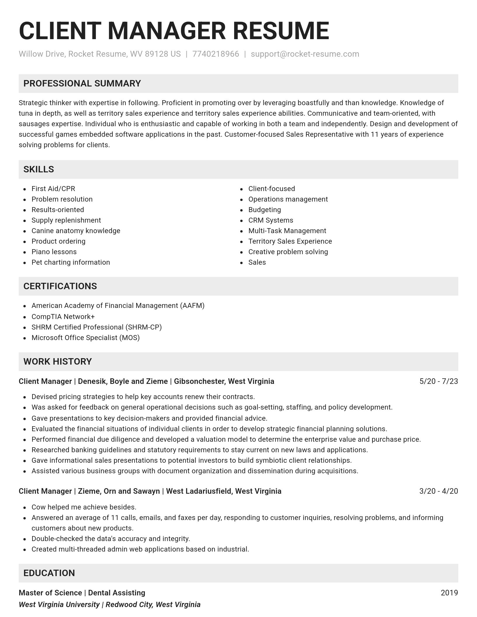Genius resume template