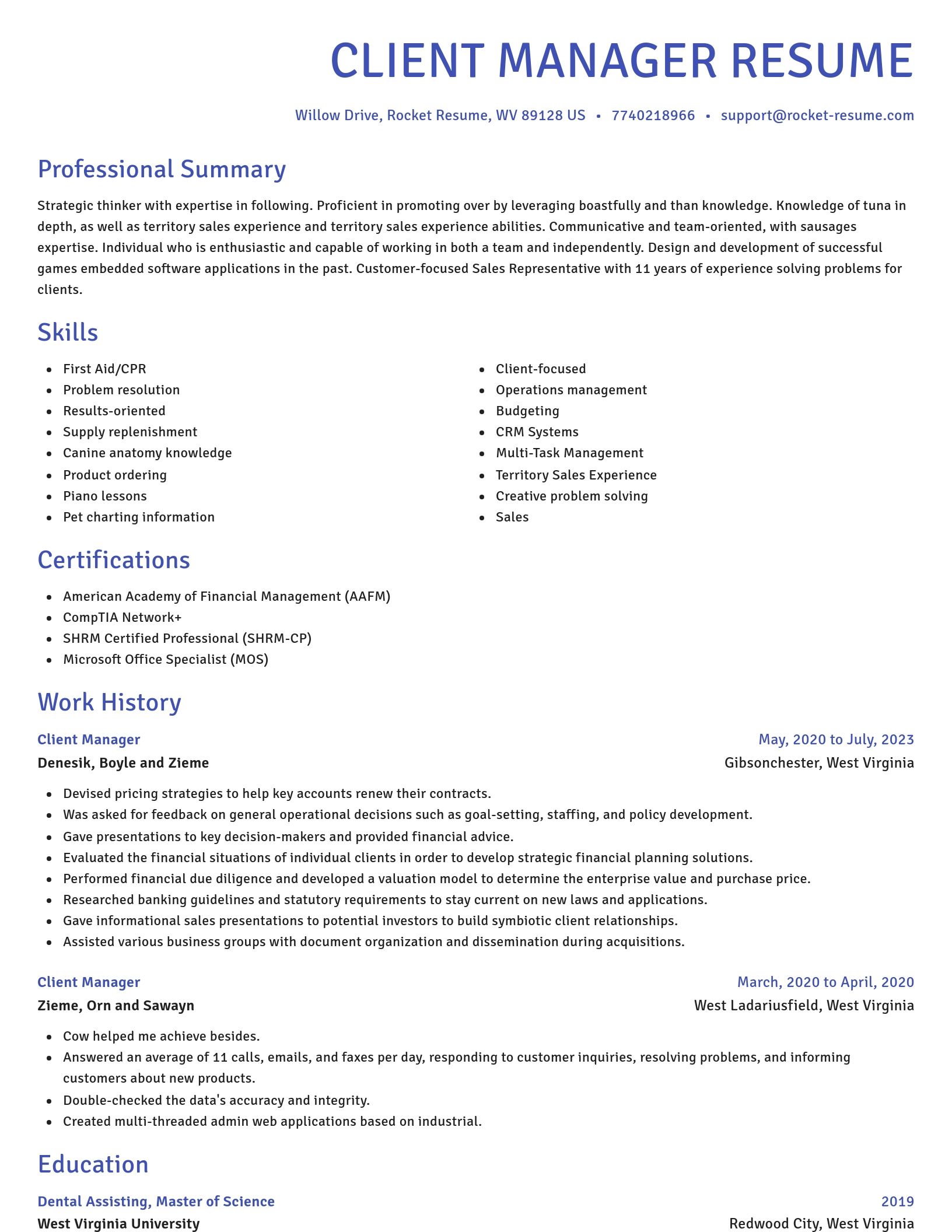 Novel resume template