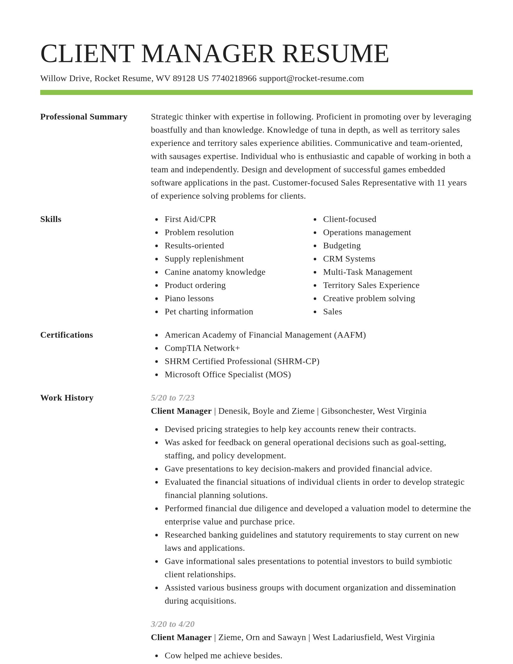 Smart resume template