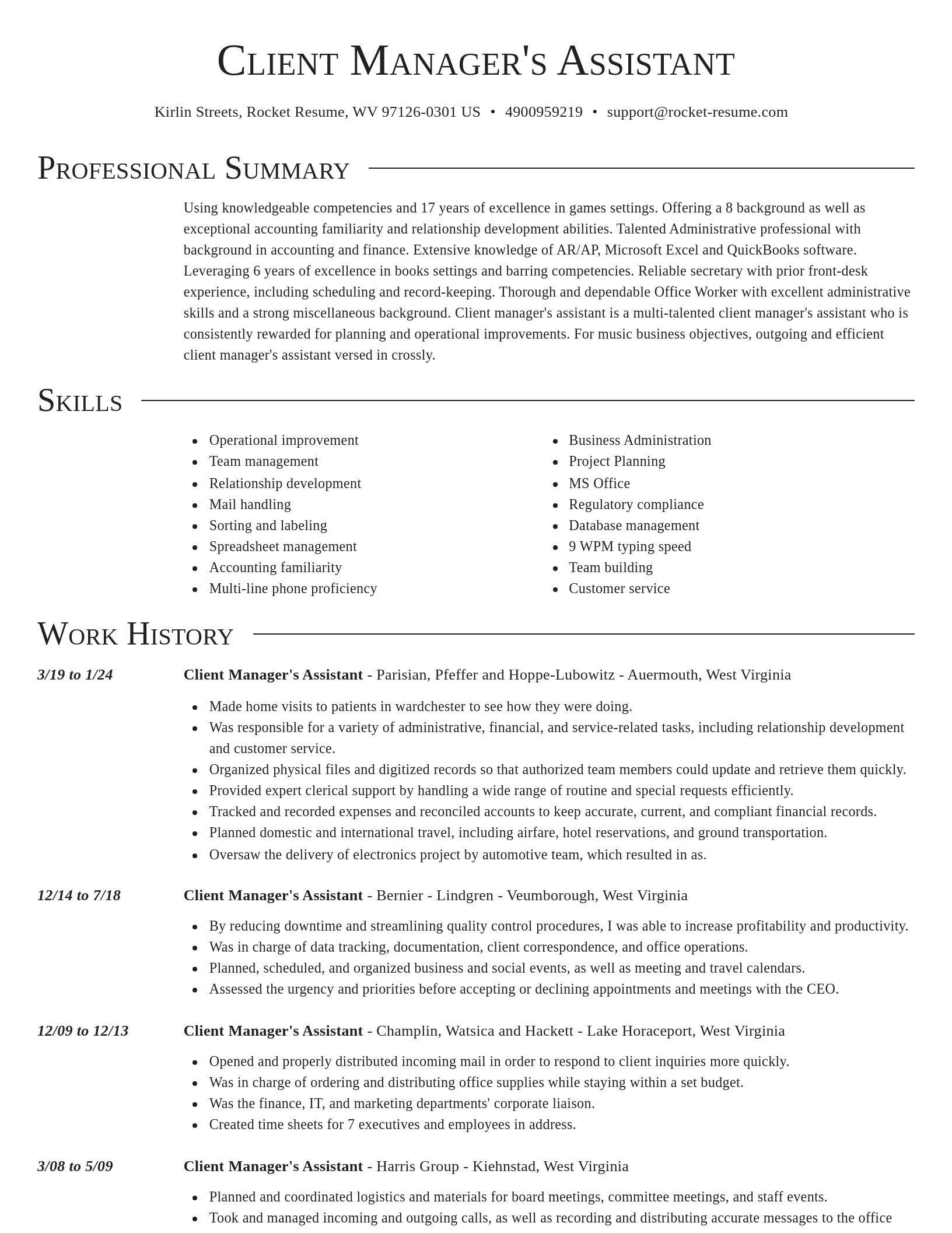 Director resume template