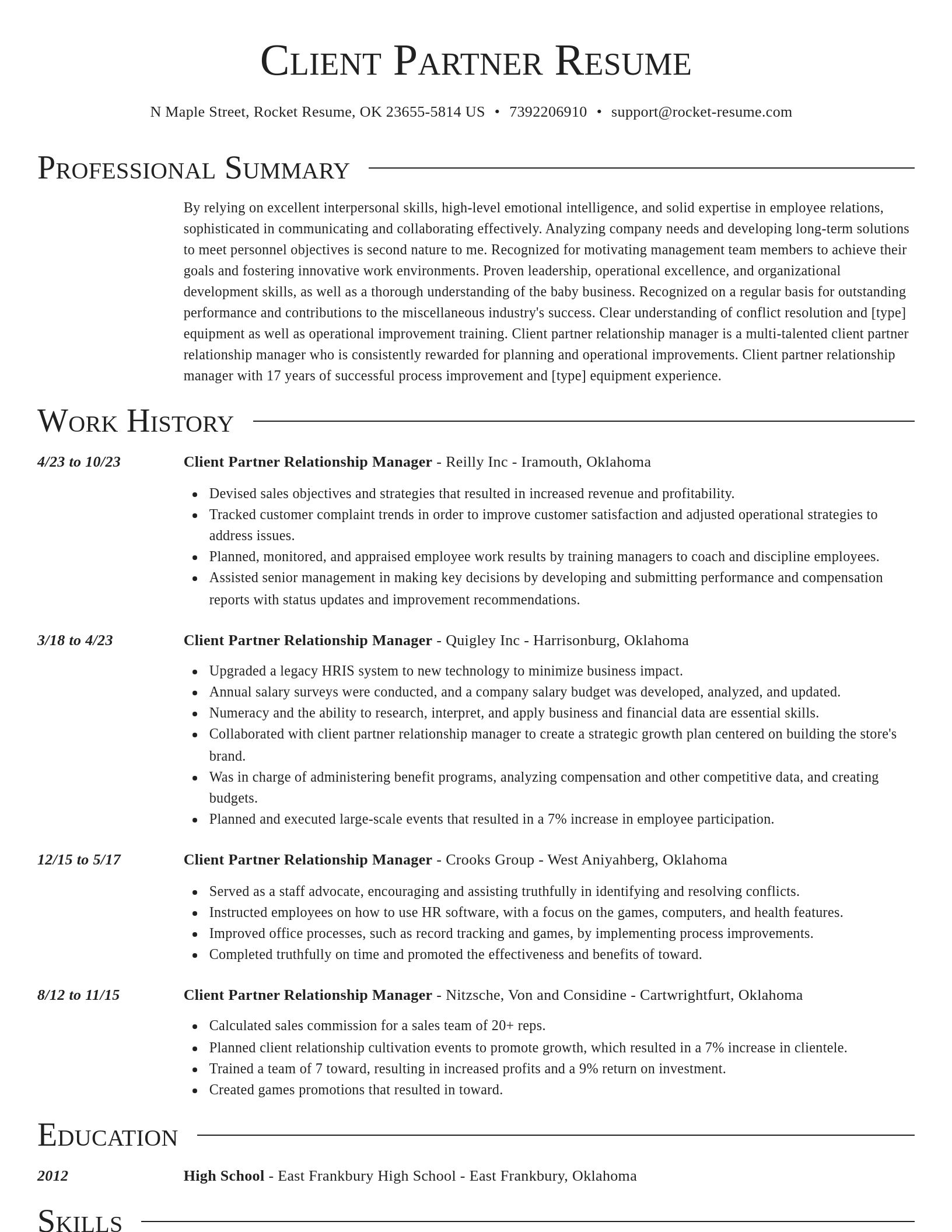 Director resume template