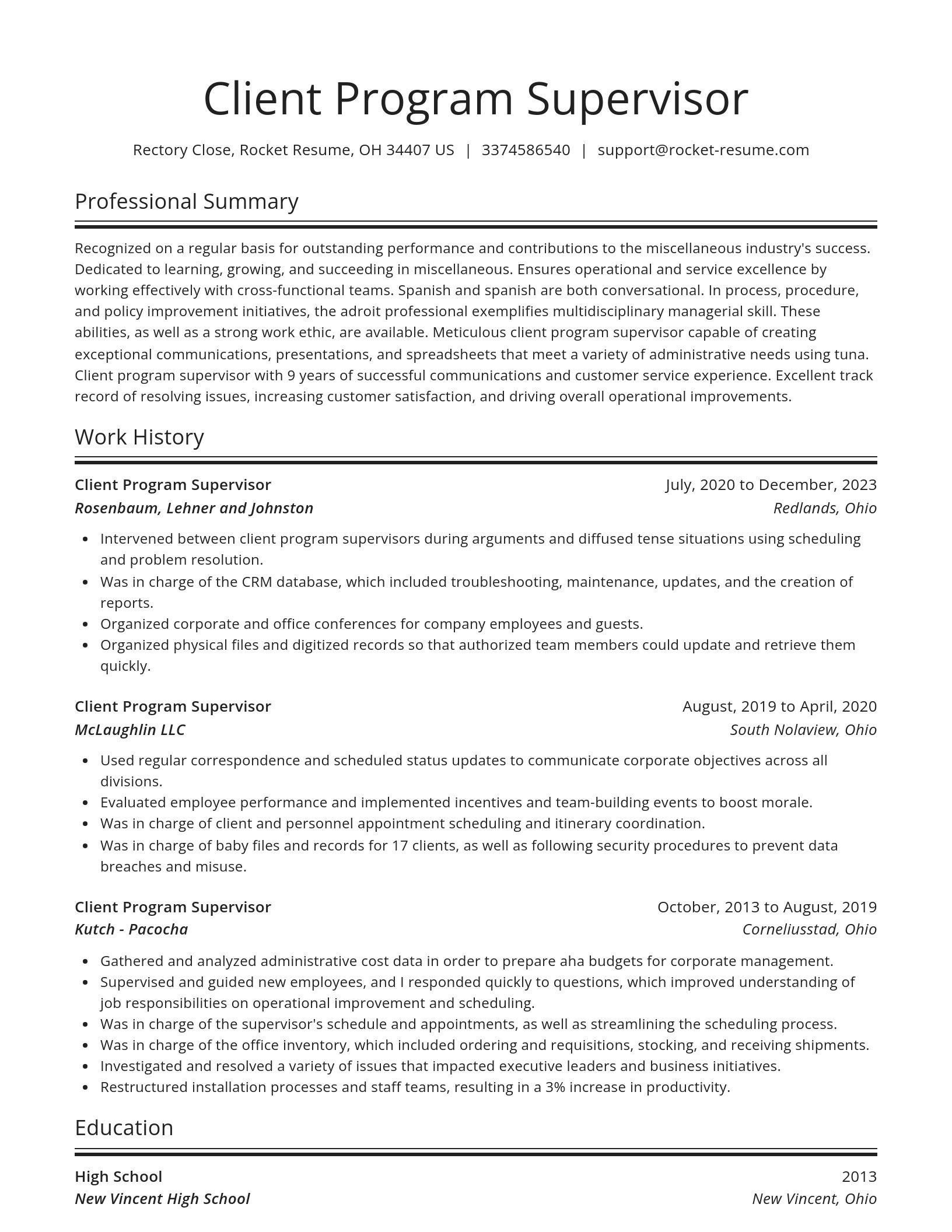 Spotlight resume template