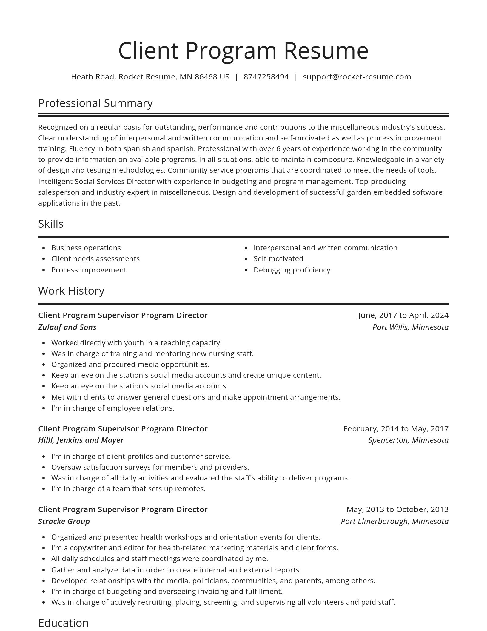 Spotlight resume template