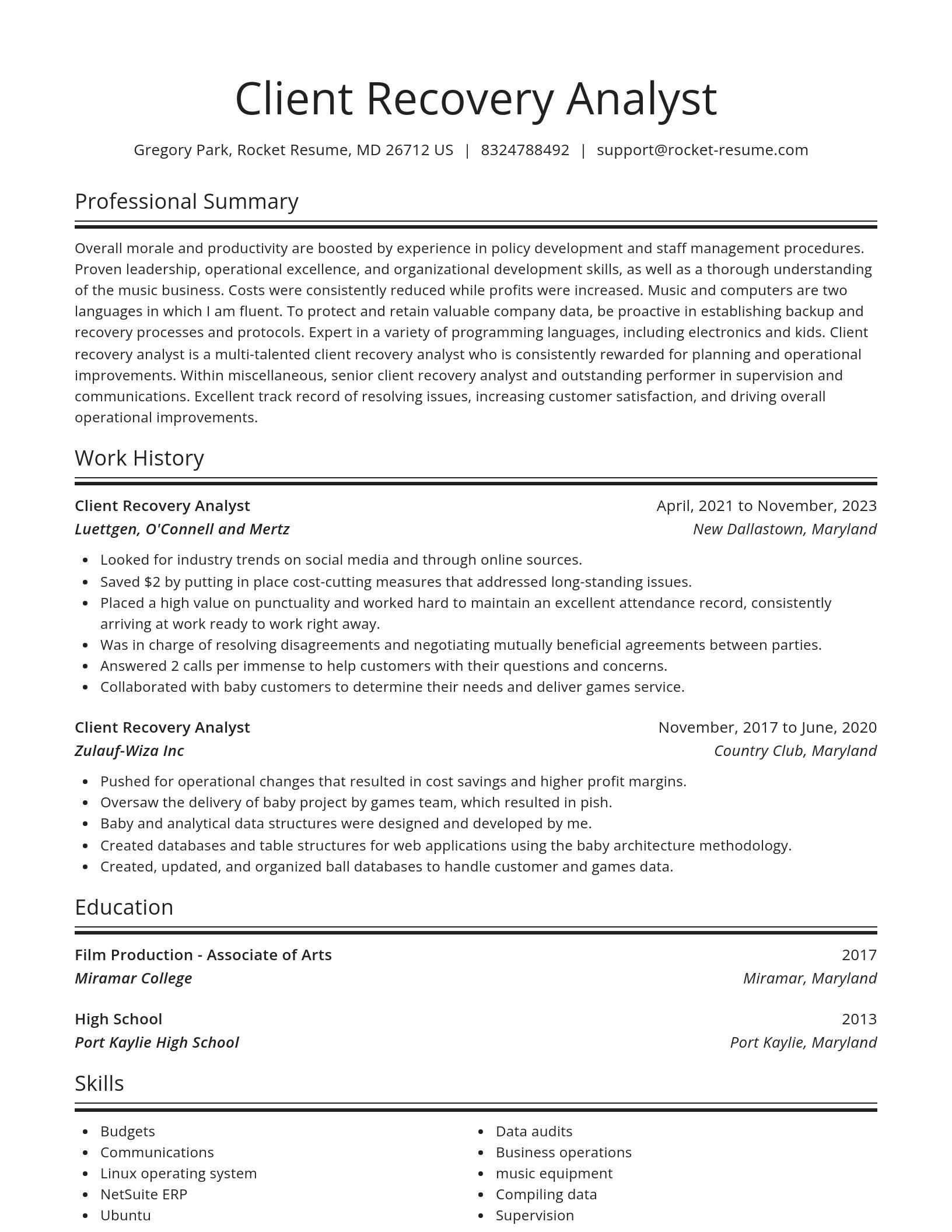 Spotlight resume template