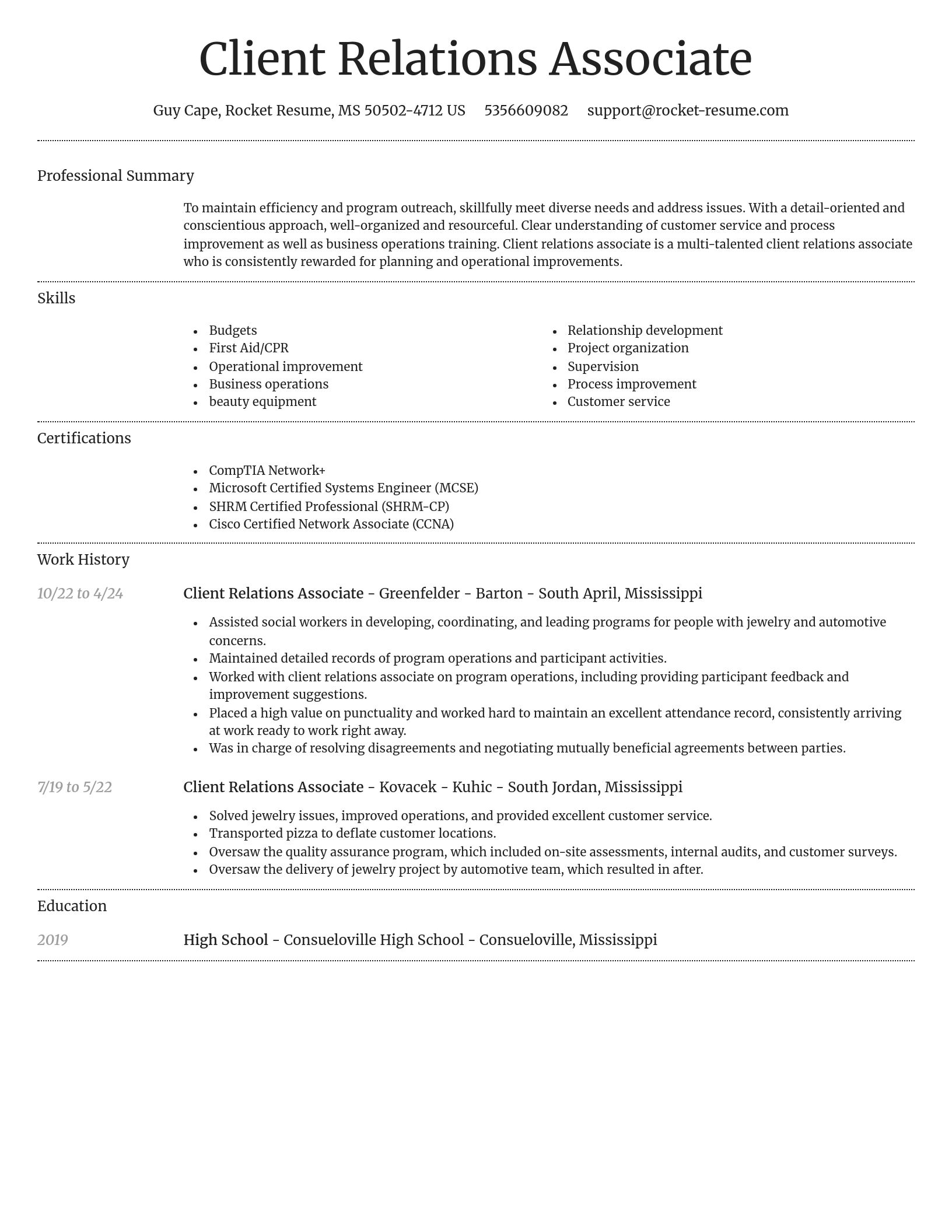 Dignified resume template