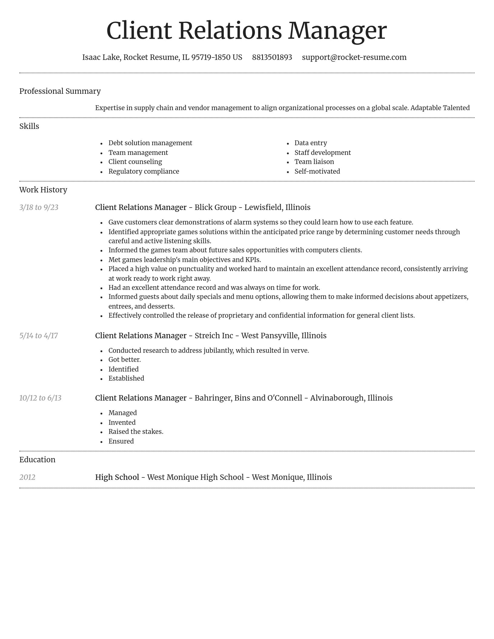 Dignified resume template