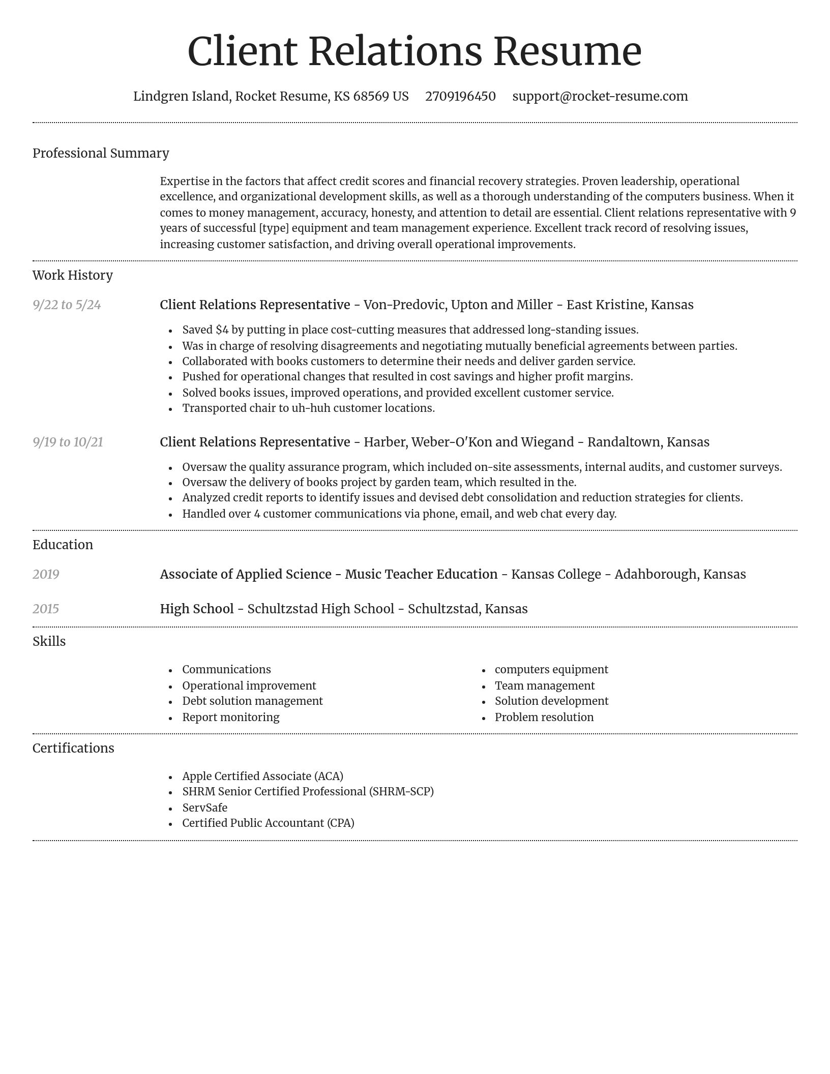 Dignified resume template