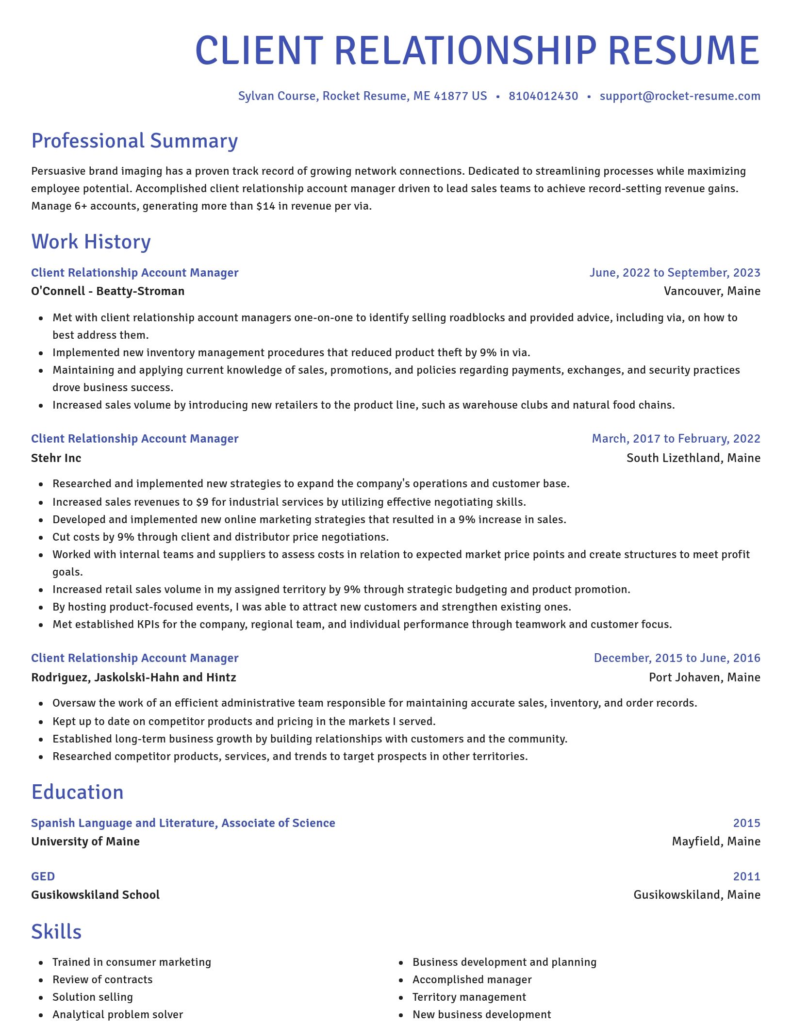 Novel resume template