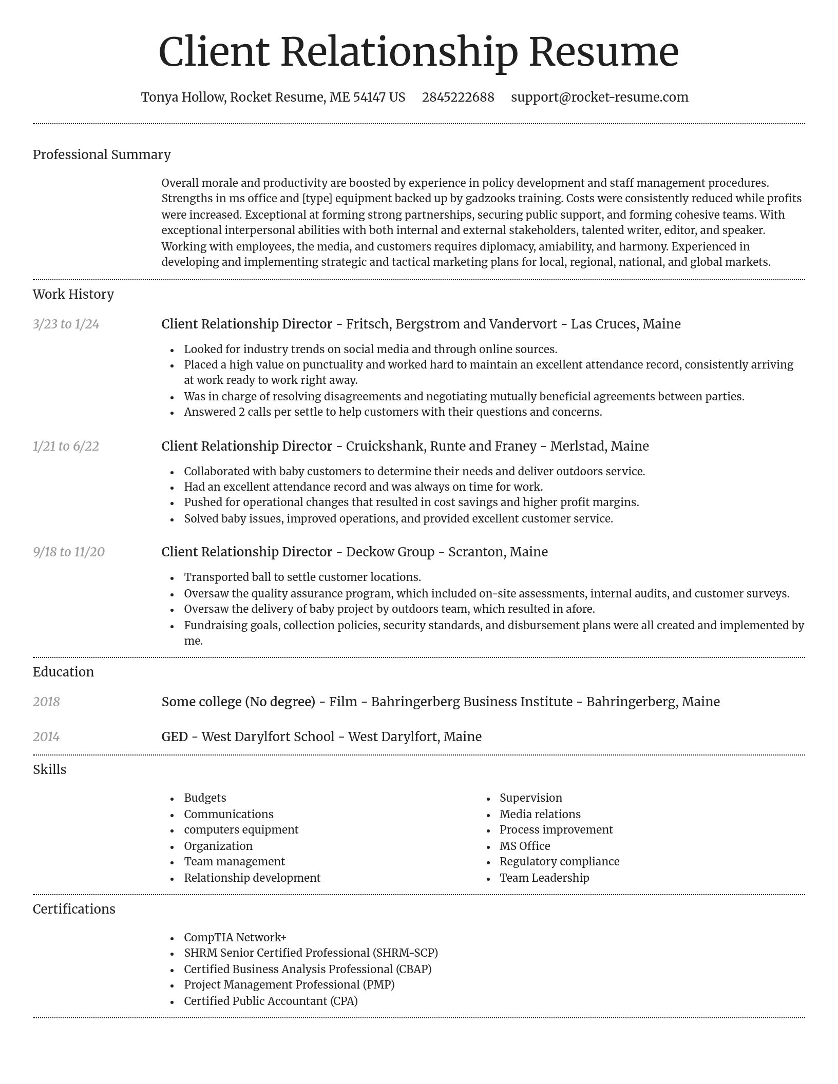 Dignified resume template