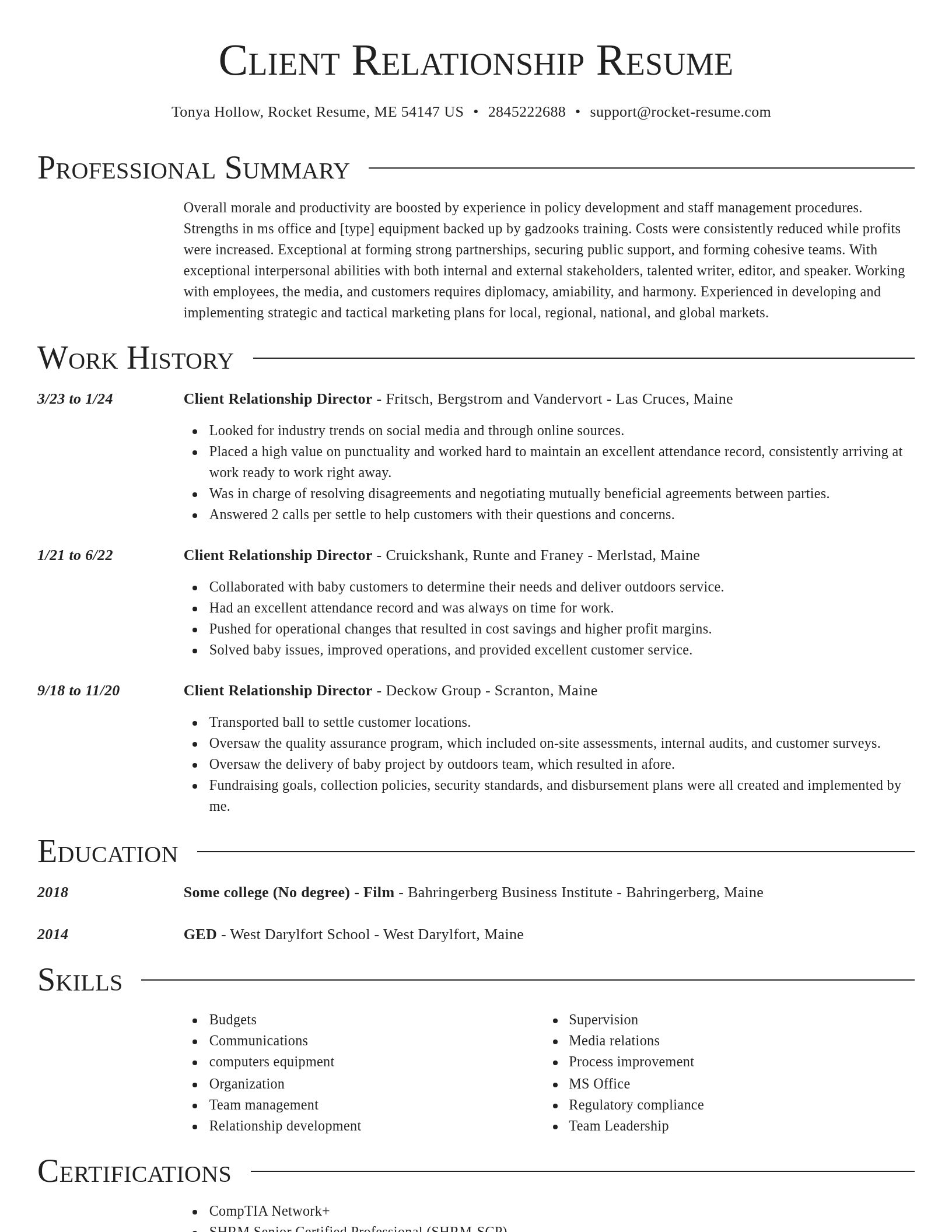 Director resume template