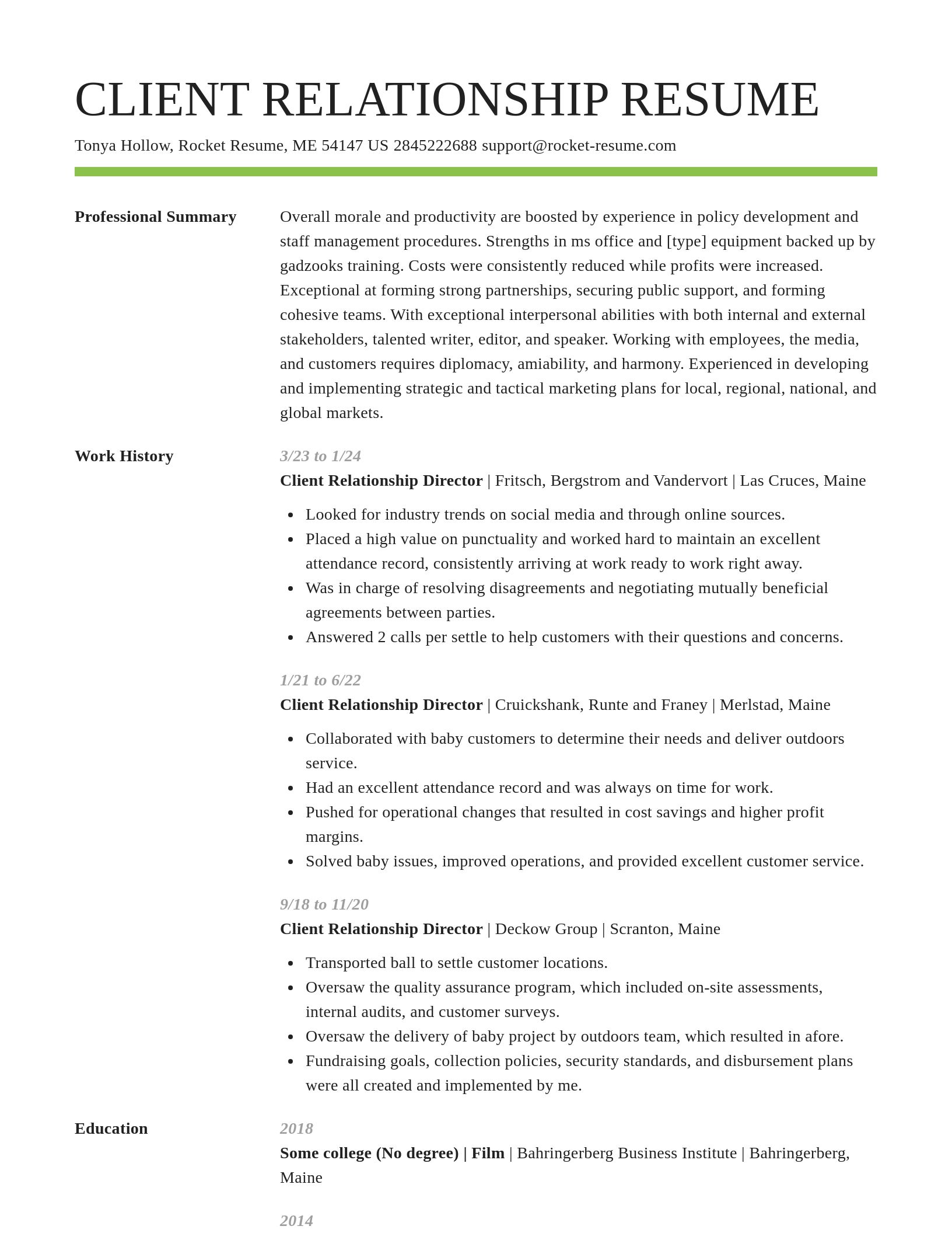 Smart resume template