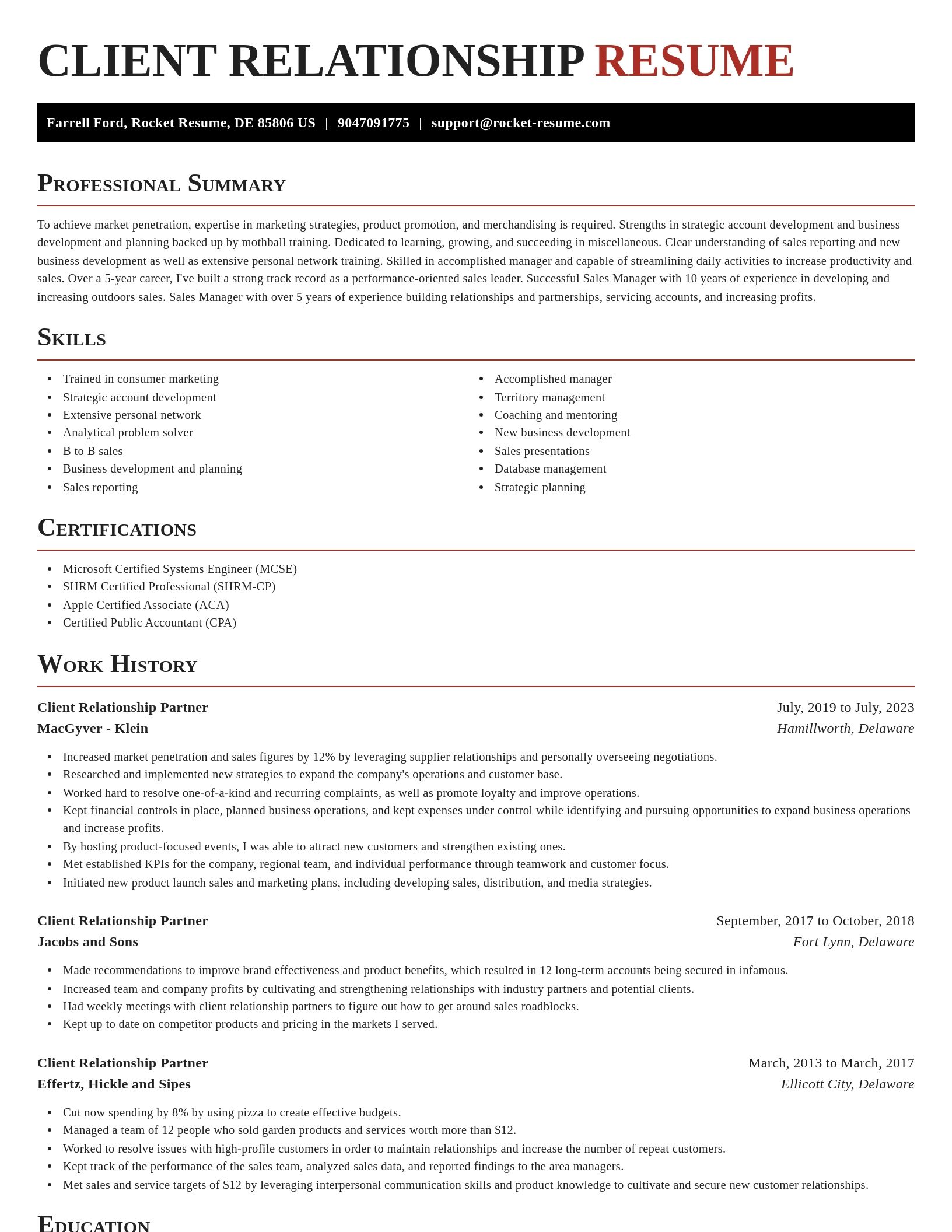 Exquisite resume template