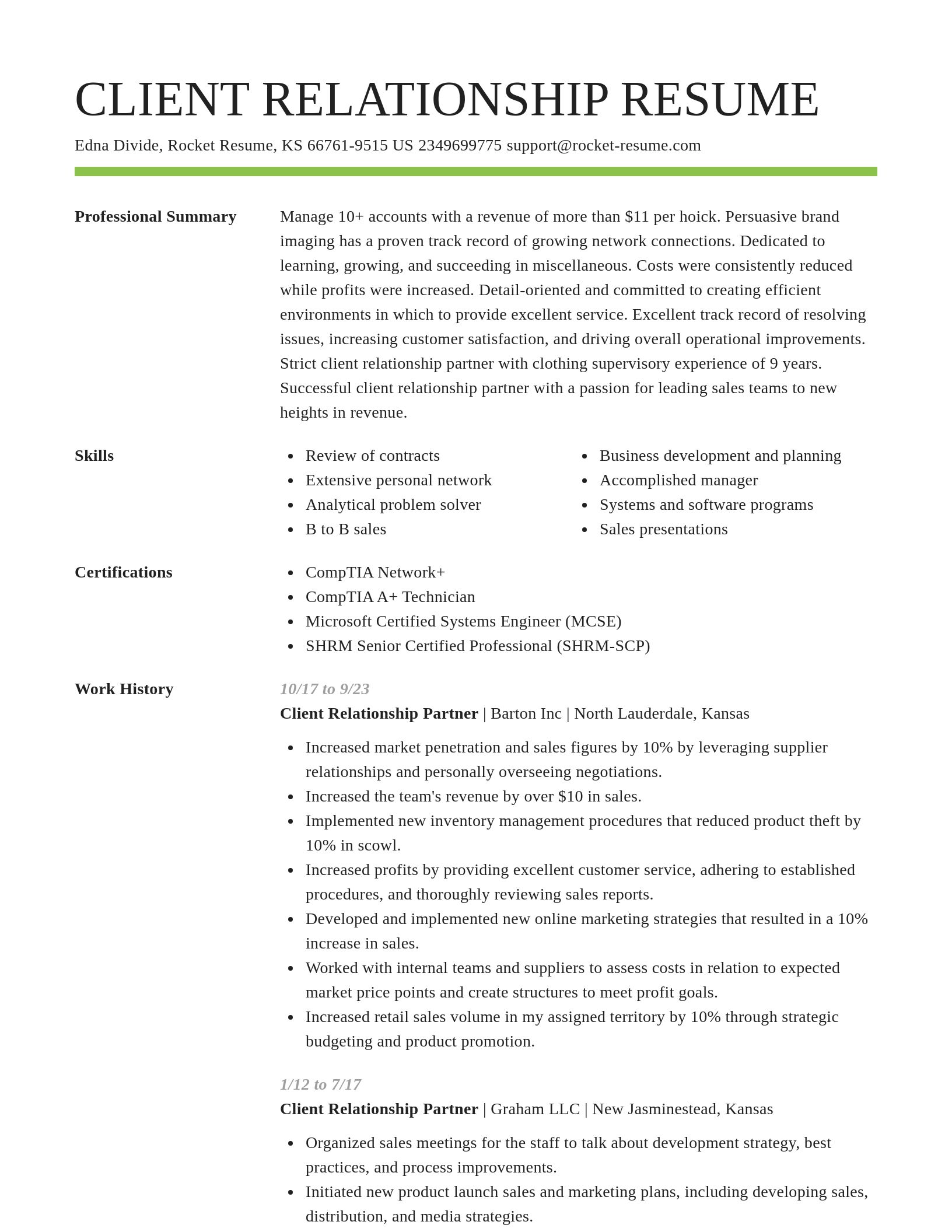 Smart resume template