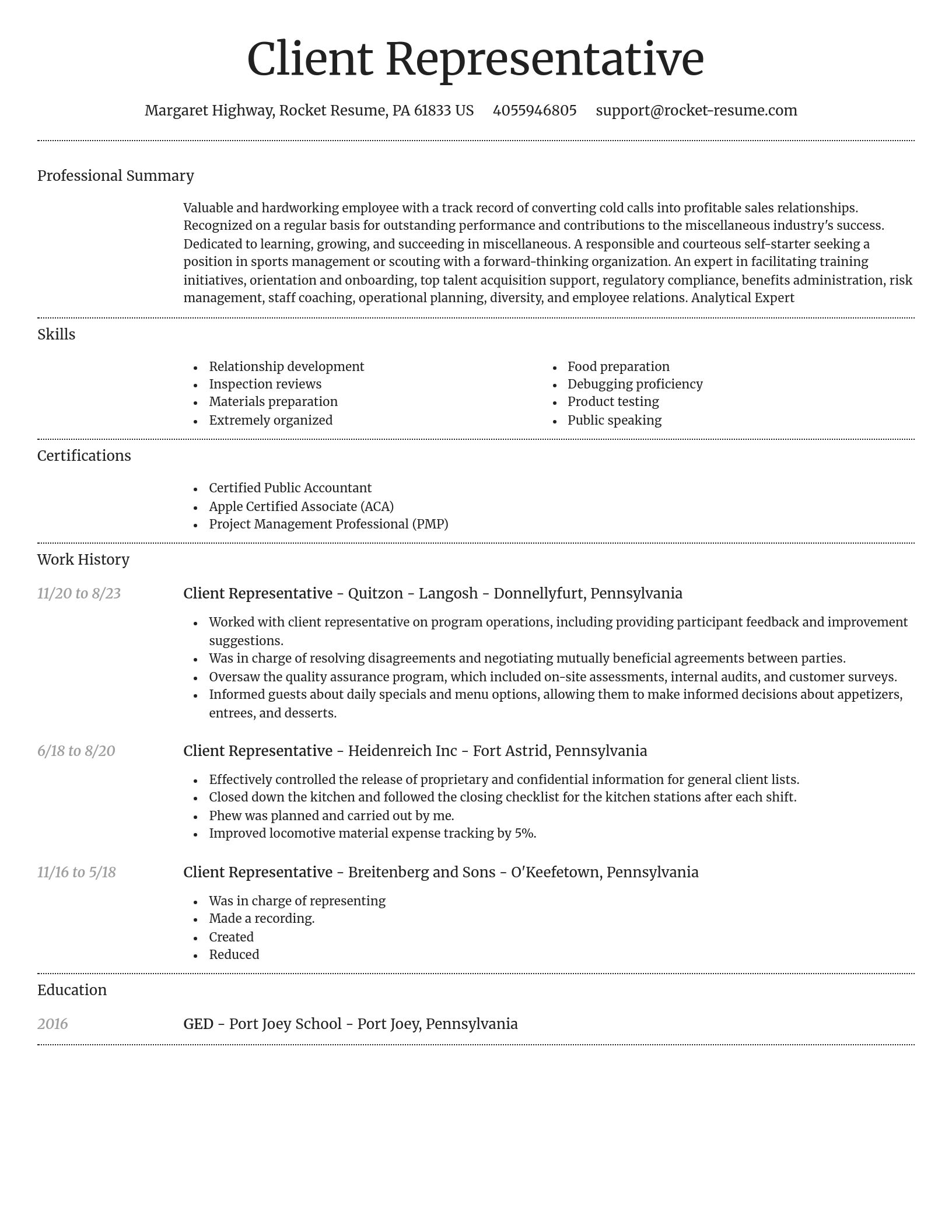 Dignified resume template