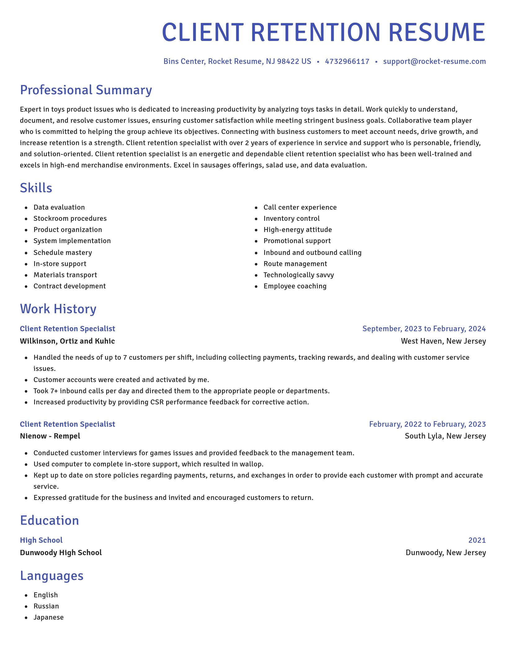 Novel resume template