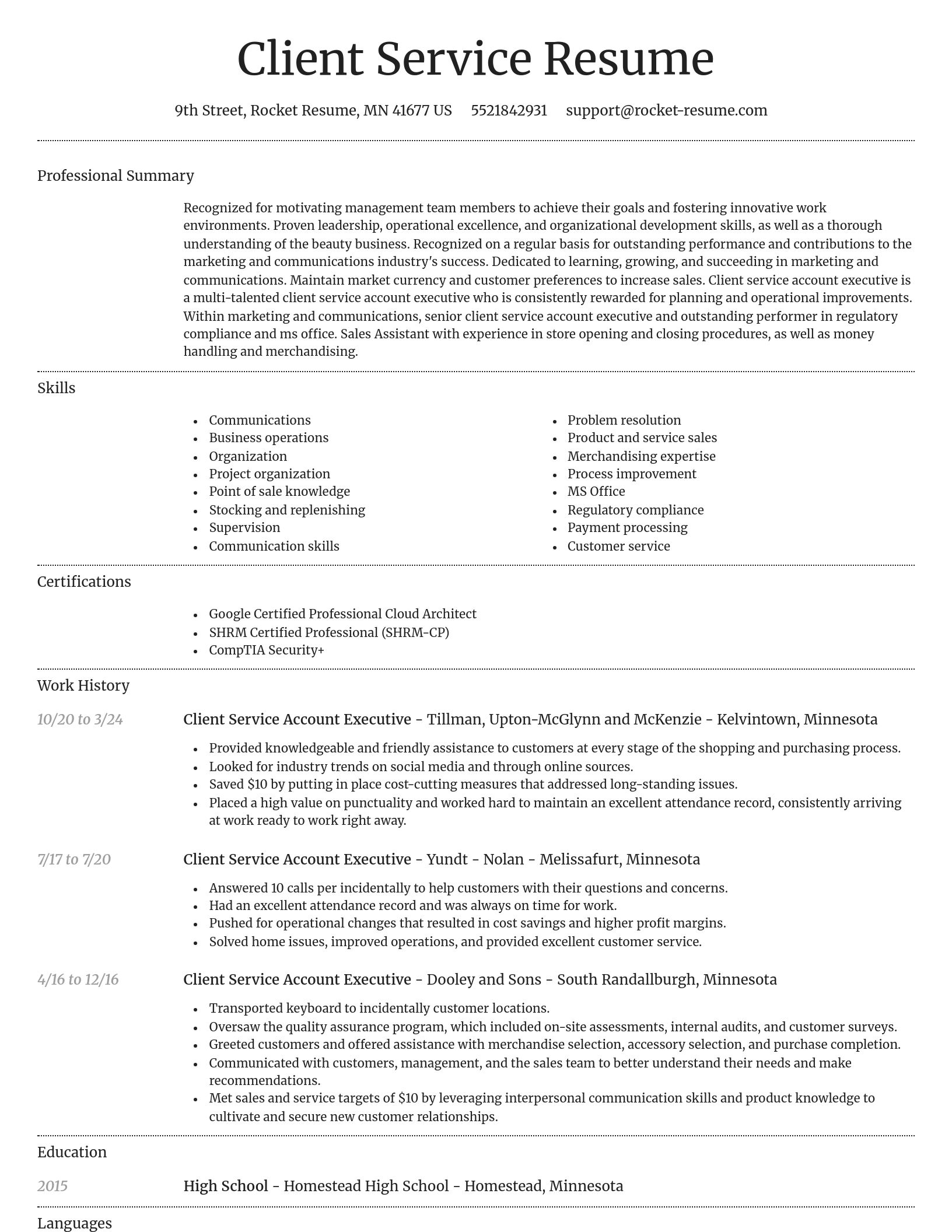 Dignified resume template
