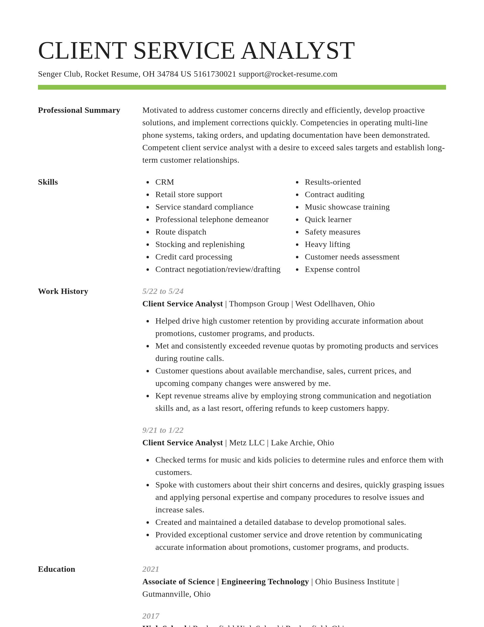 Smart resume template