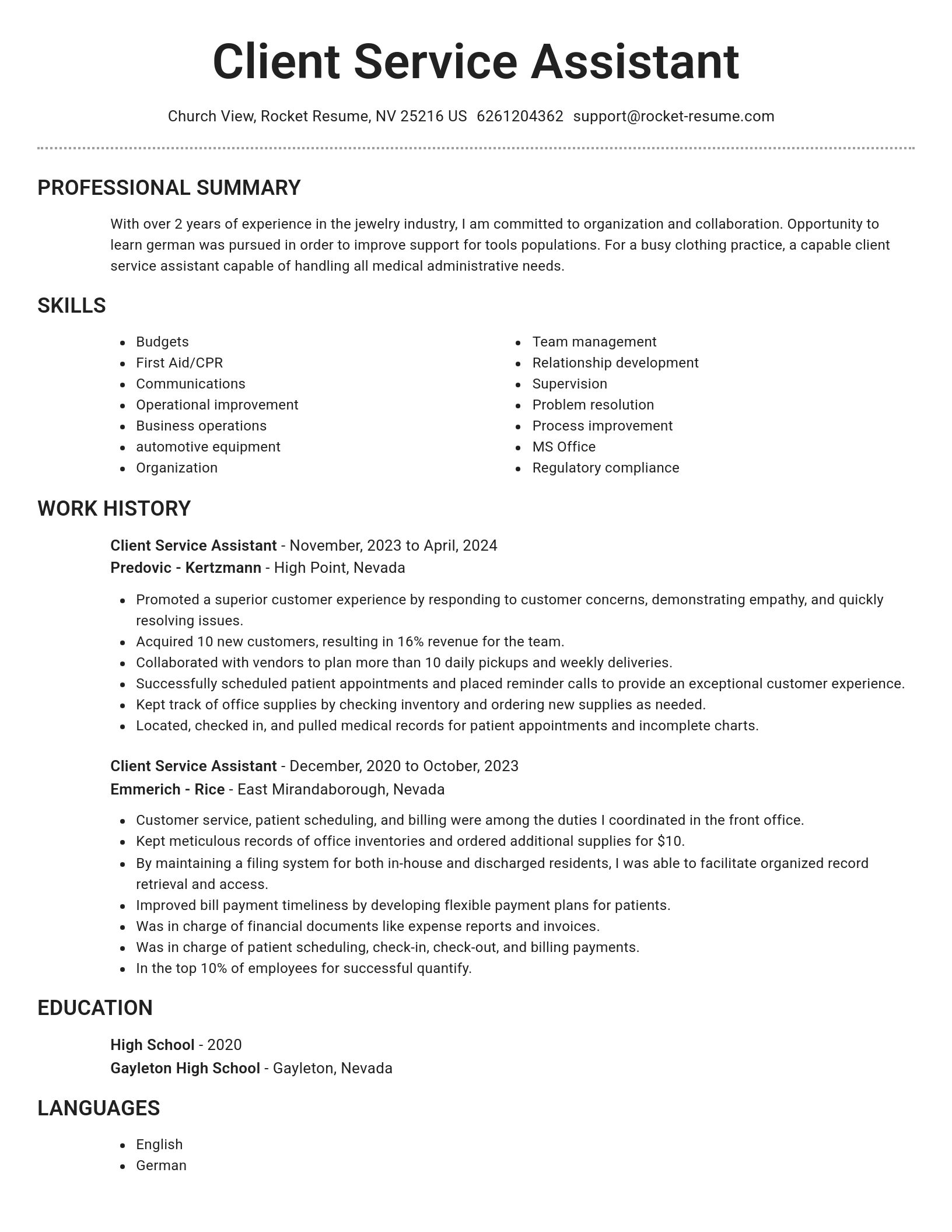 Brilliant resume template