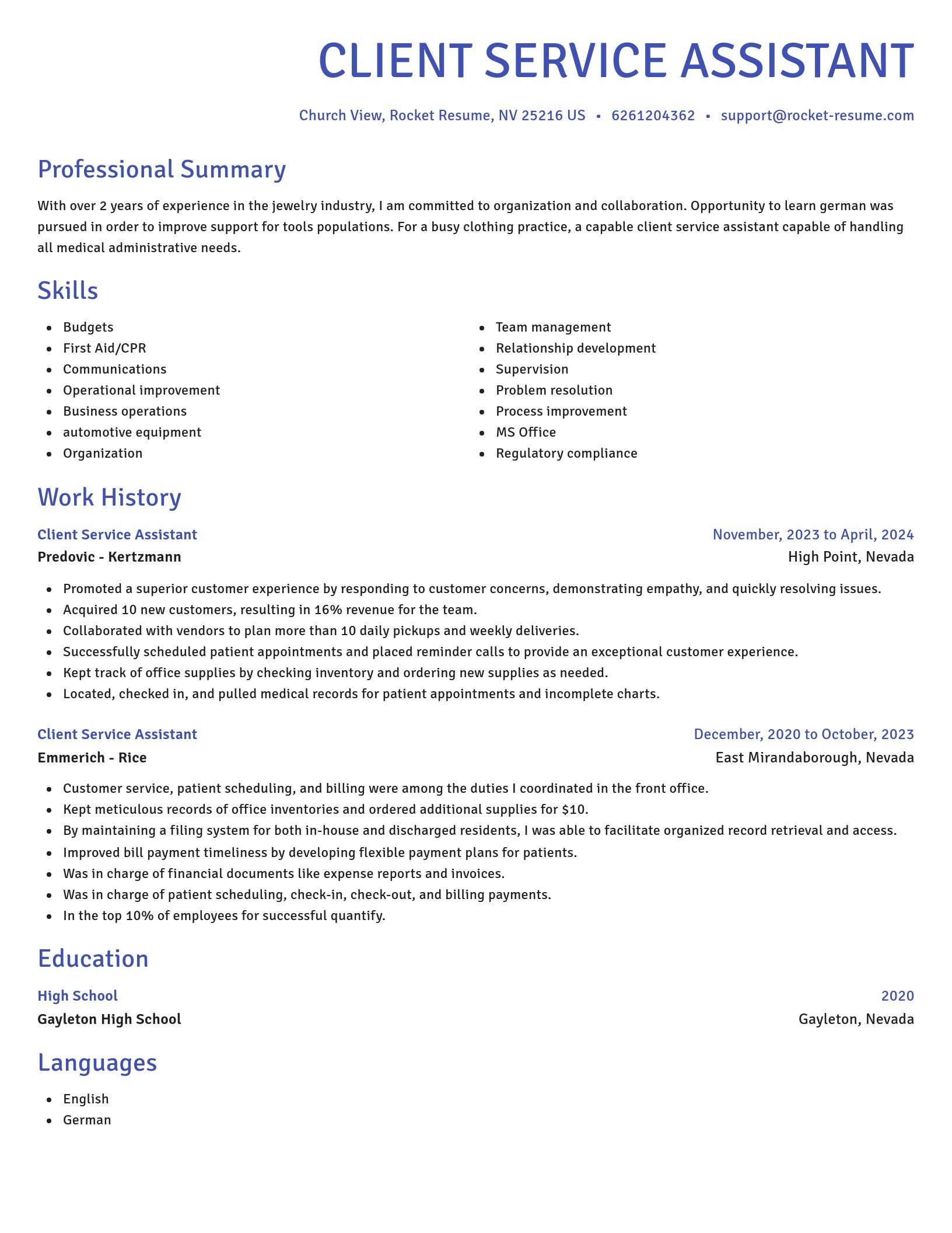 Novel resume template