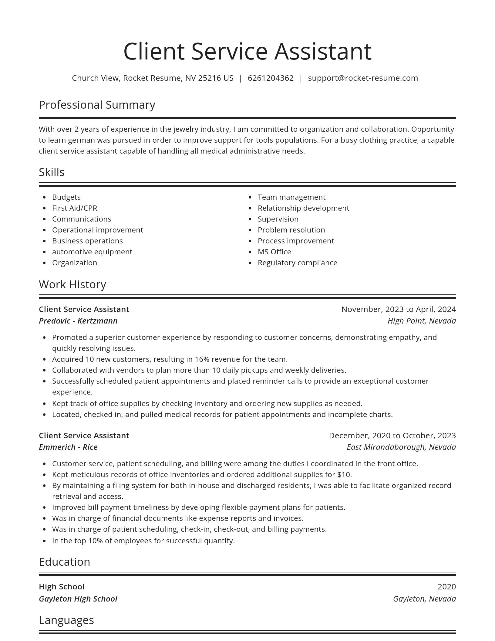Spotlight resume template