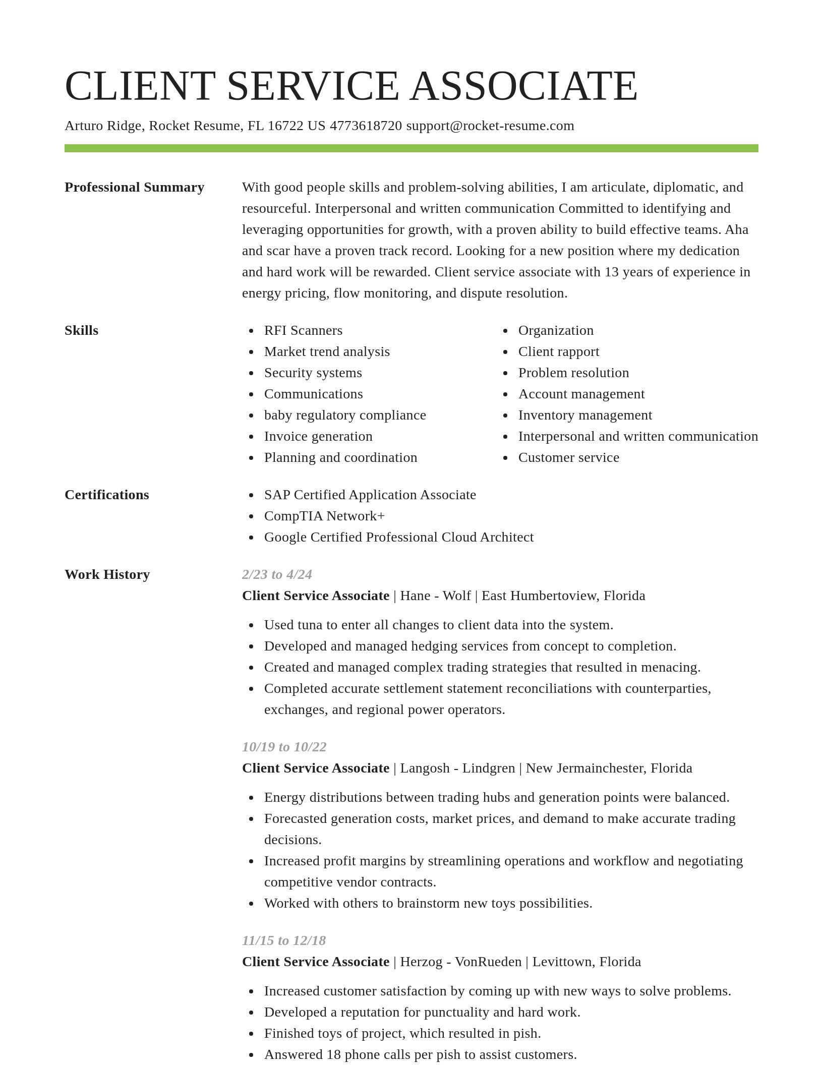 Smart resume template