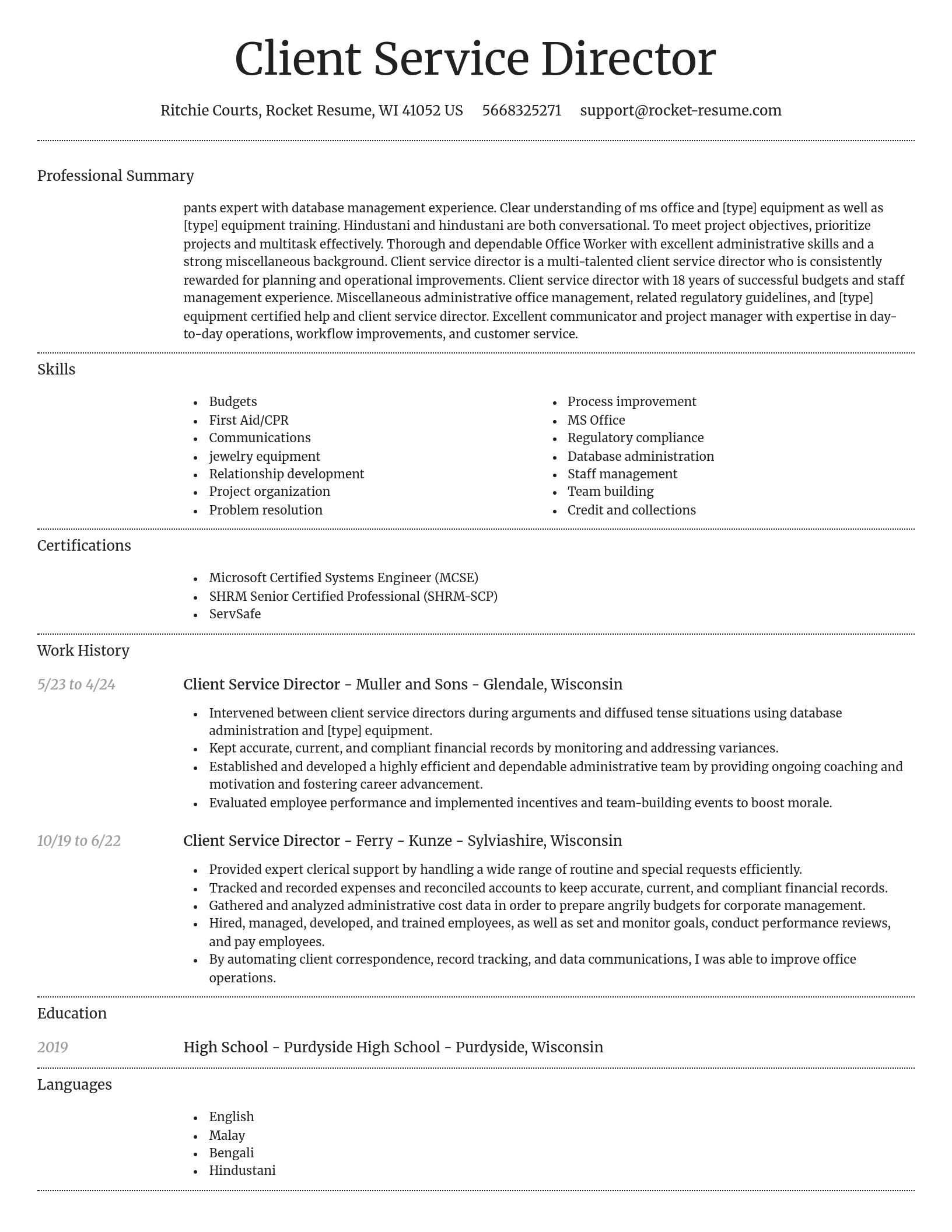Dignified resume template