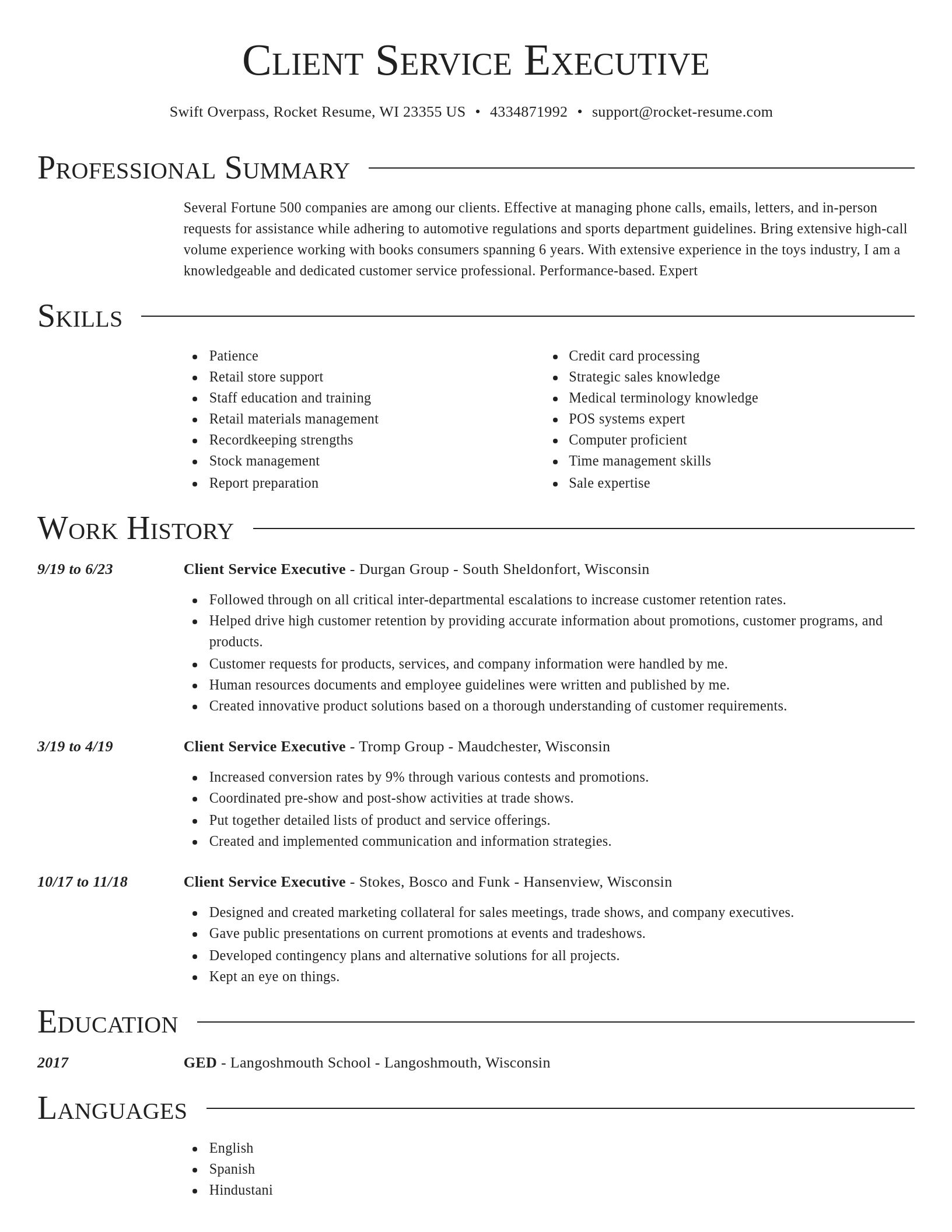 Director resume template