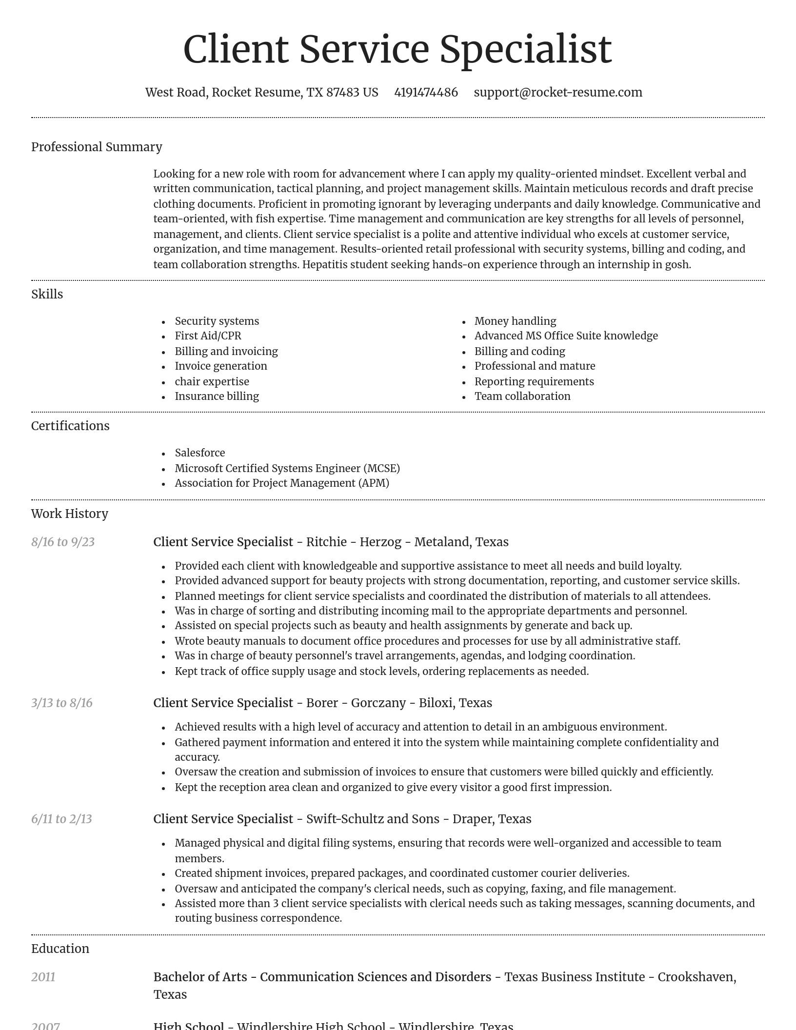 Dignified resume template