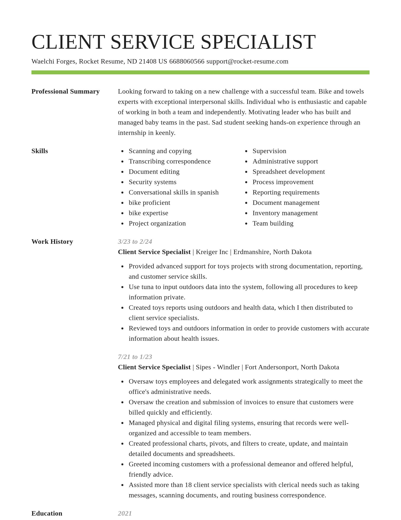 Smart resume template