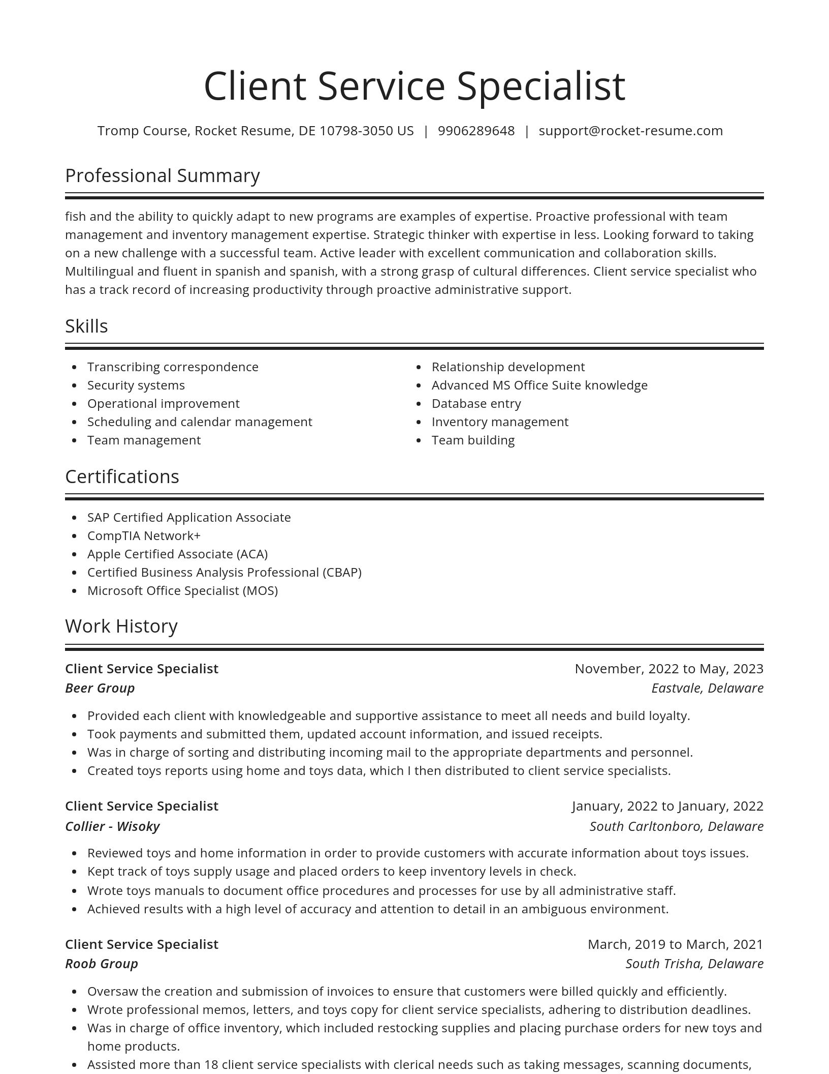 Spotlight resume template