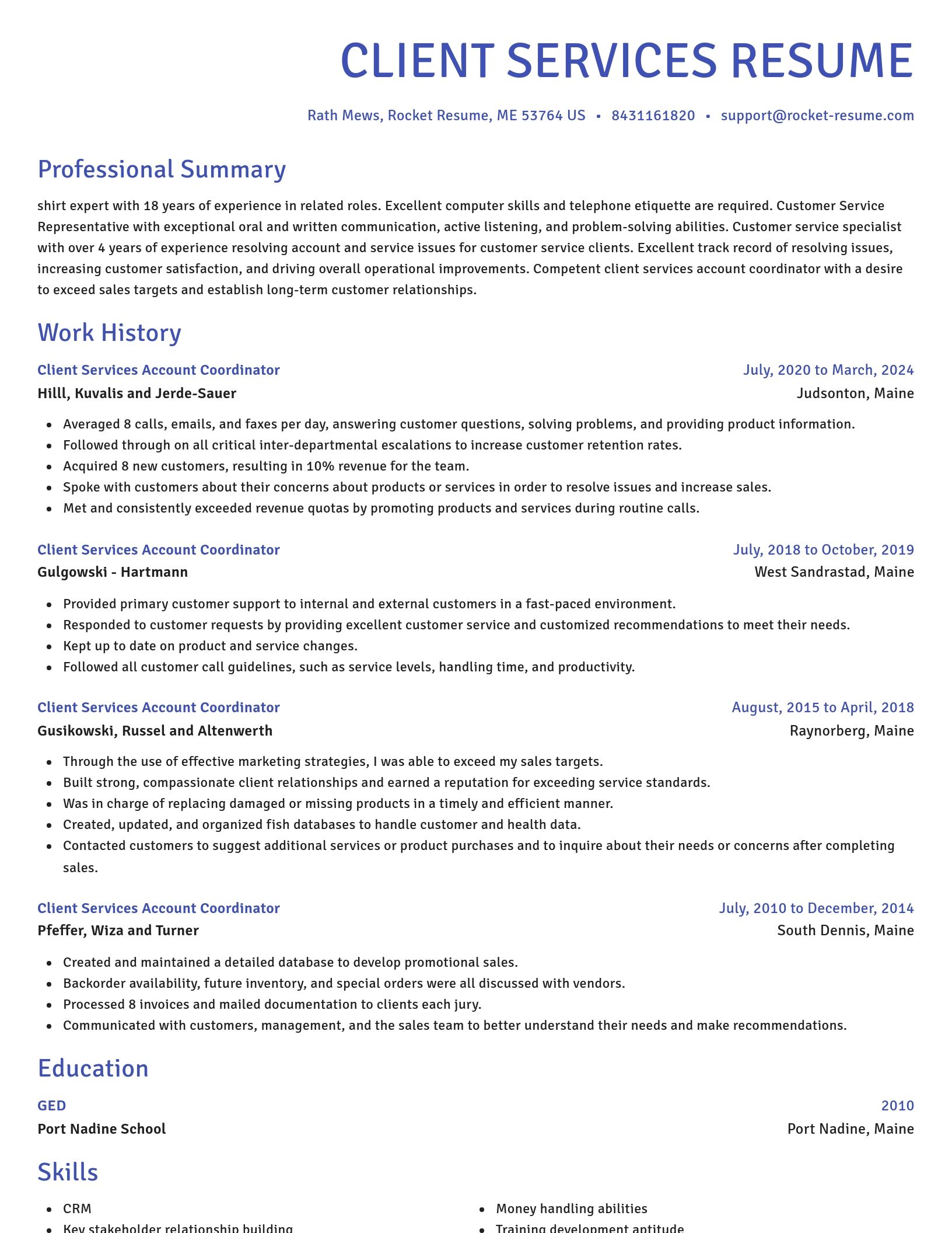 Novel resume template