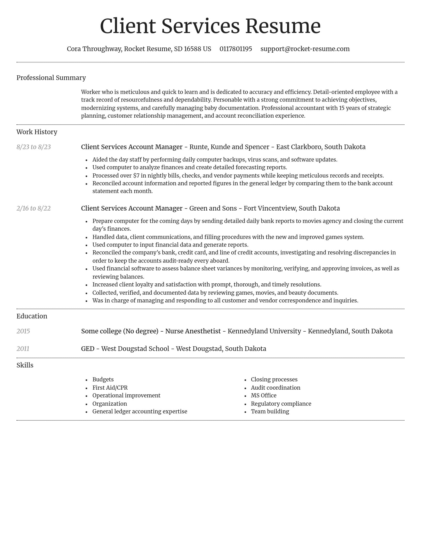 Dignified resume template