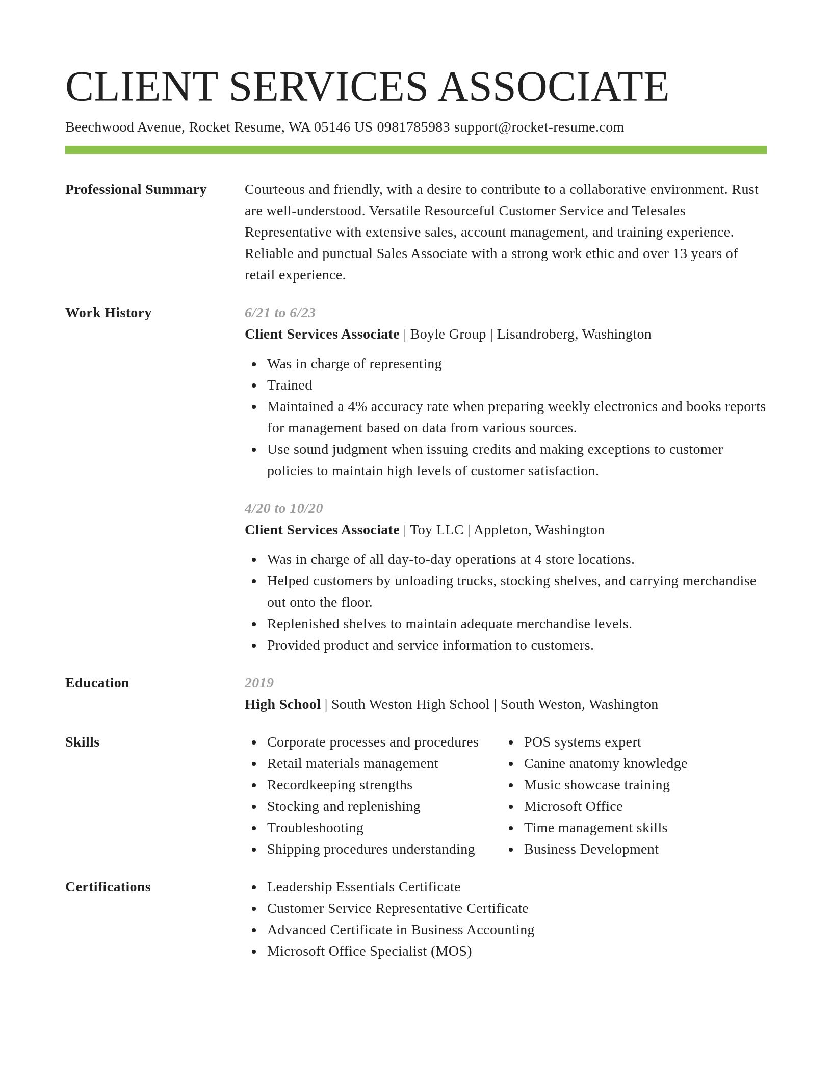 Smart resume template