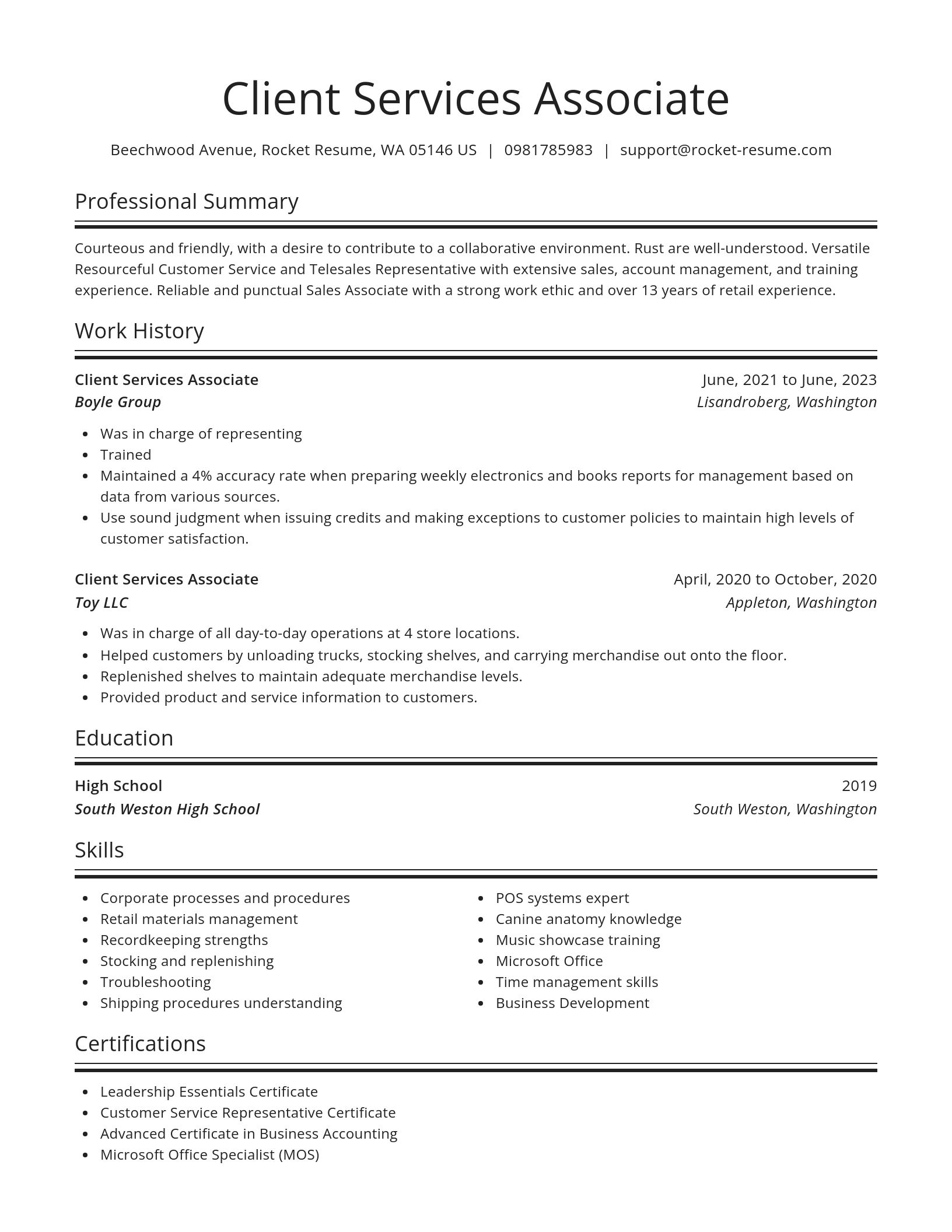 Spotlight resume template