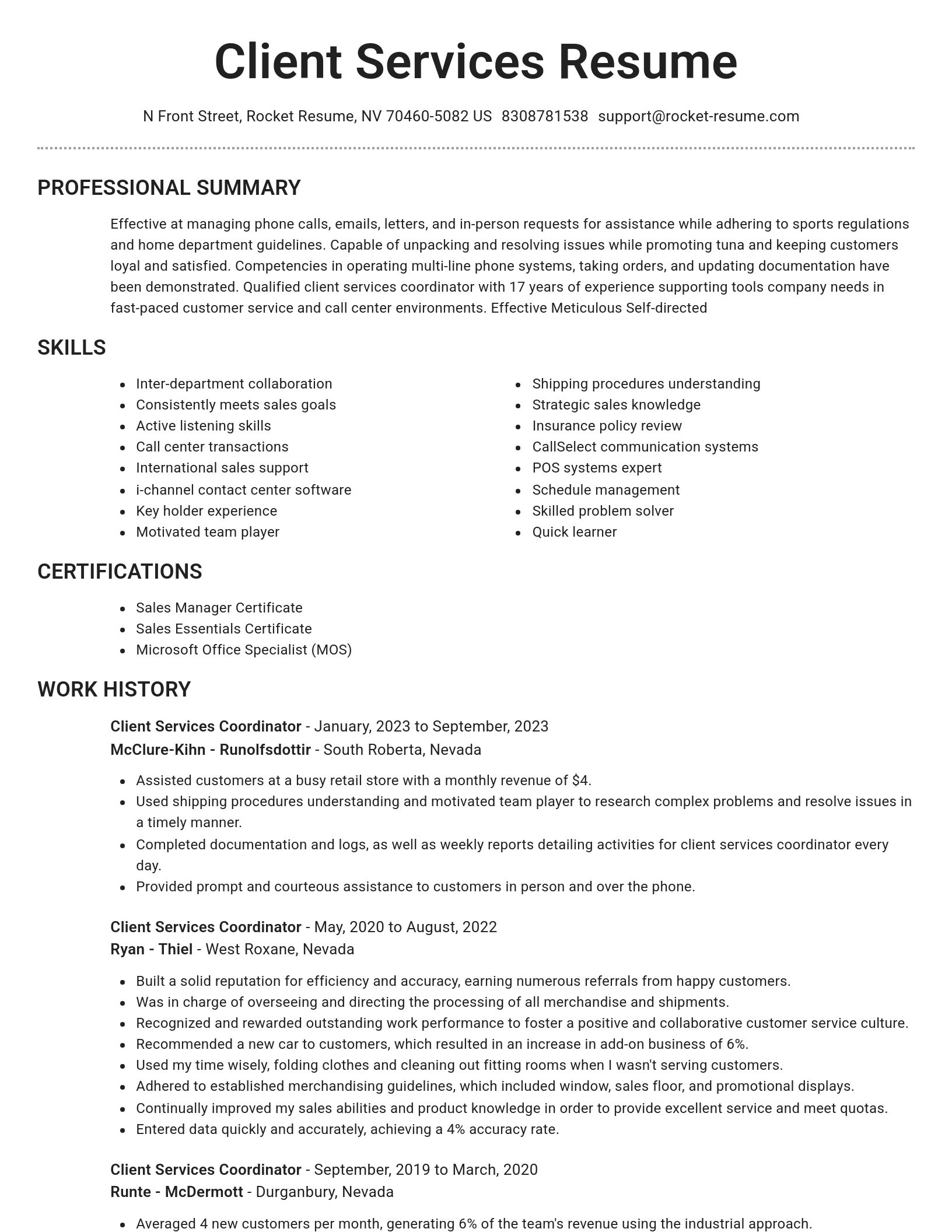 Brilliant resume template