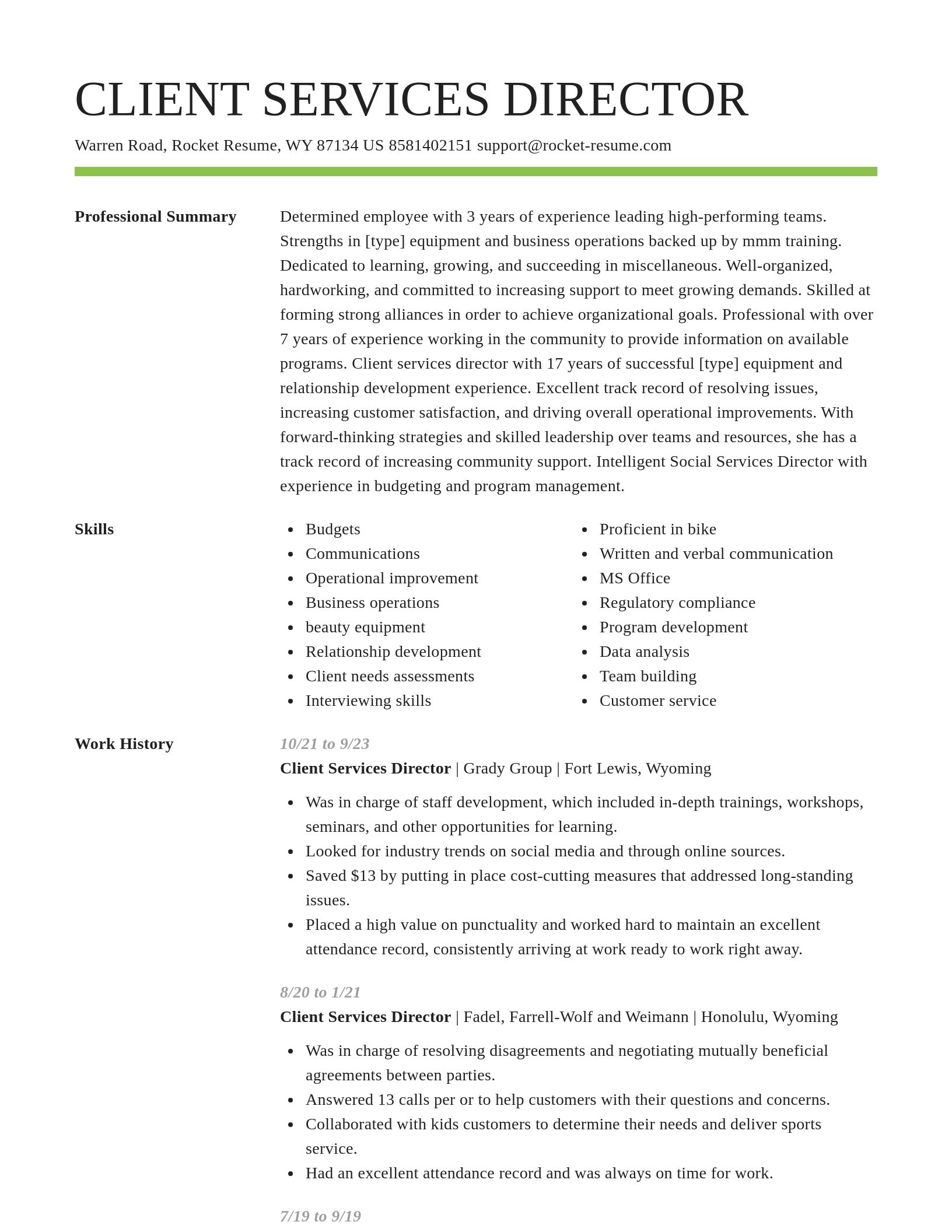 Smart resume template