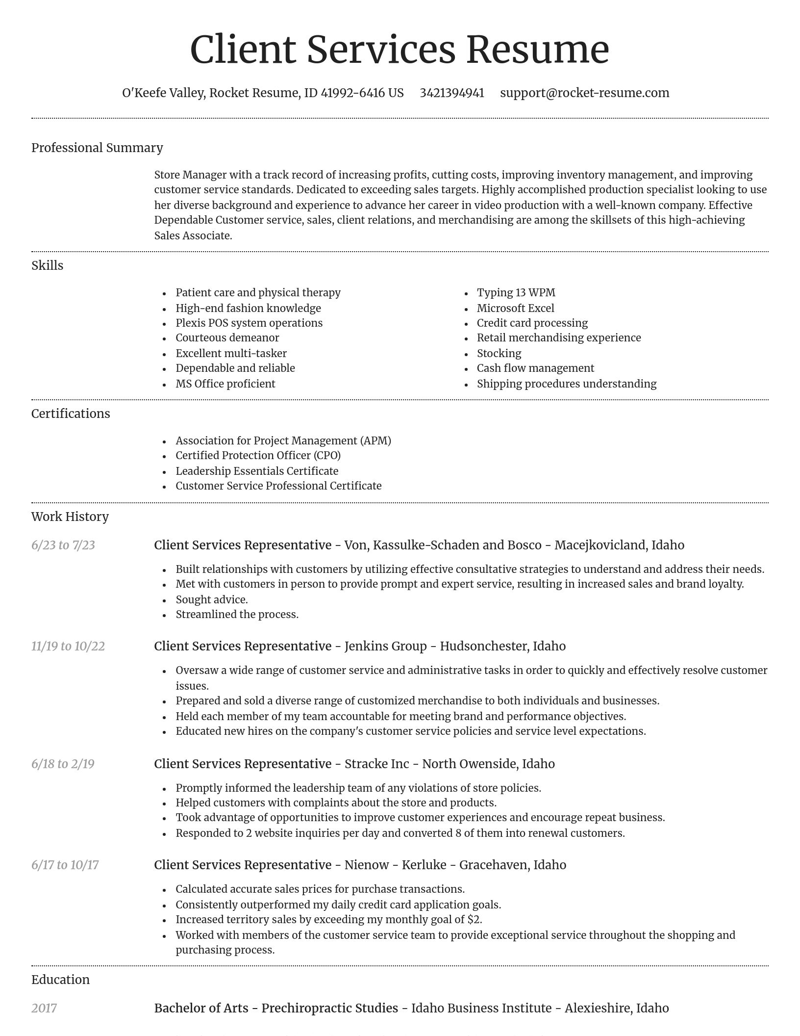 Dignified resume template